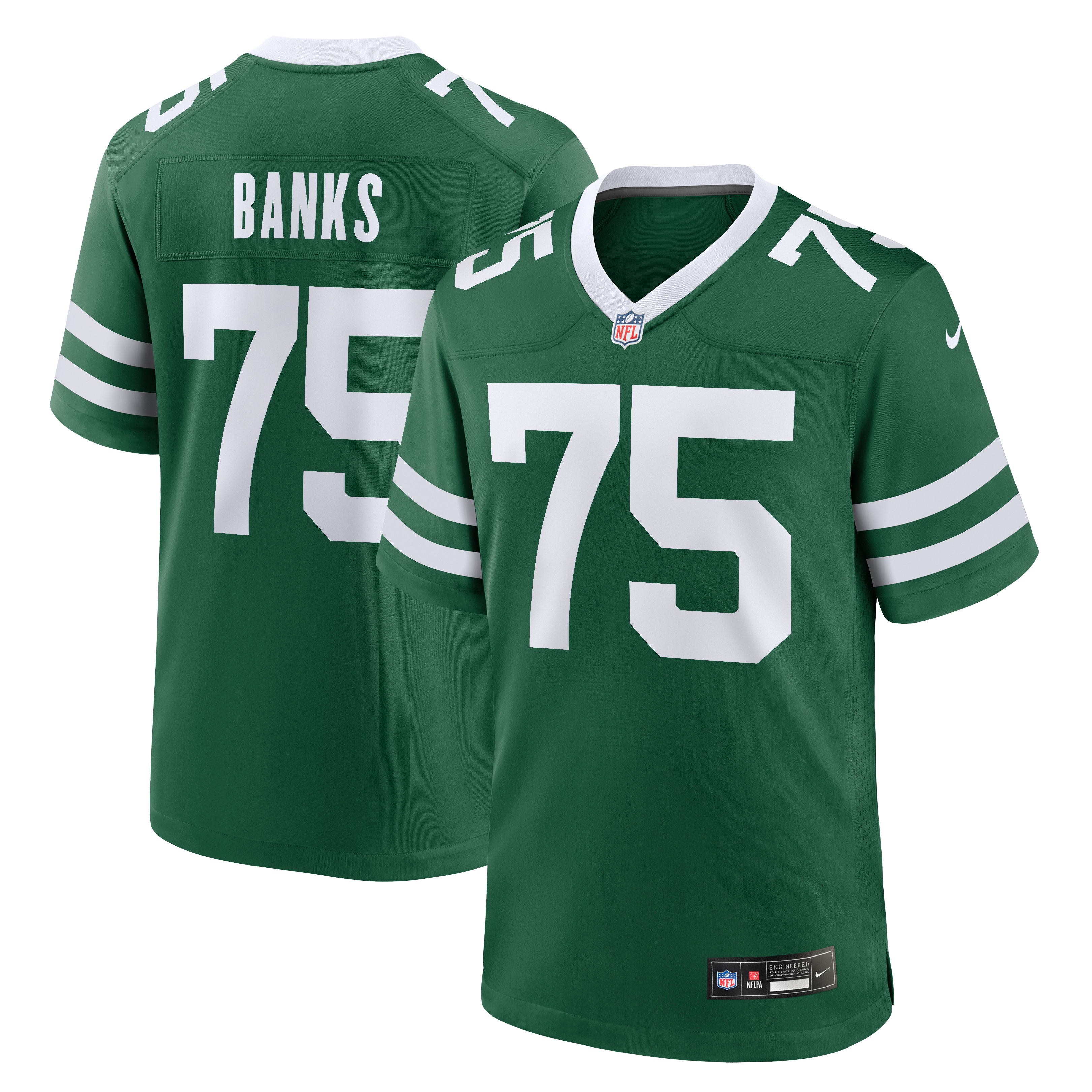 Maillot de match Nike Brant Banks Legacy Green pour homme, New York Jets.