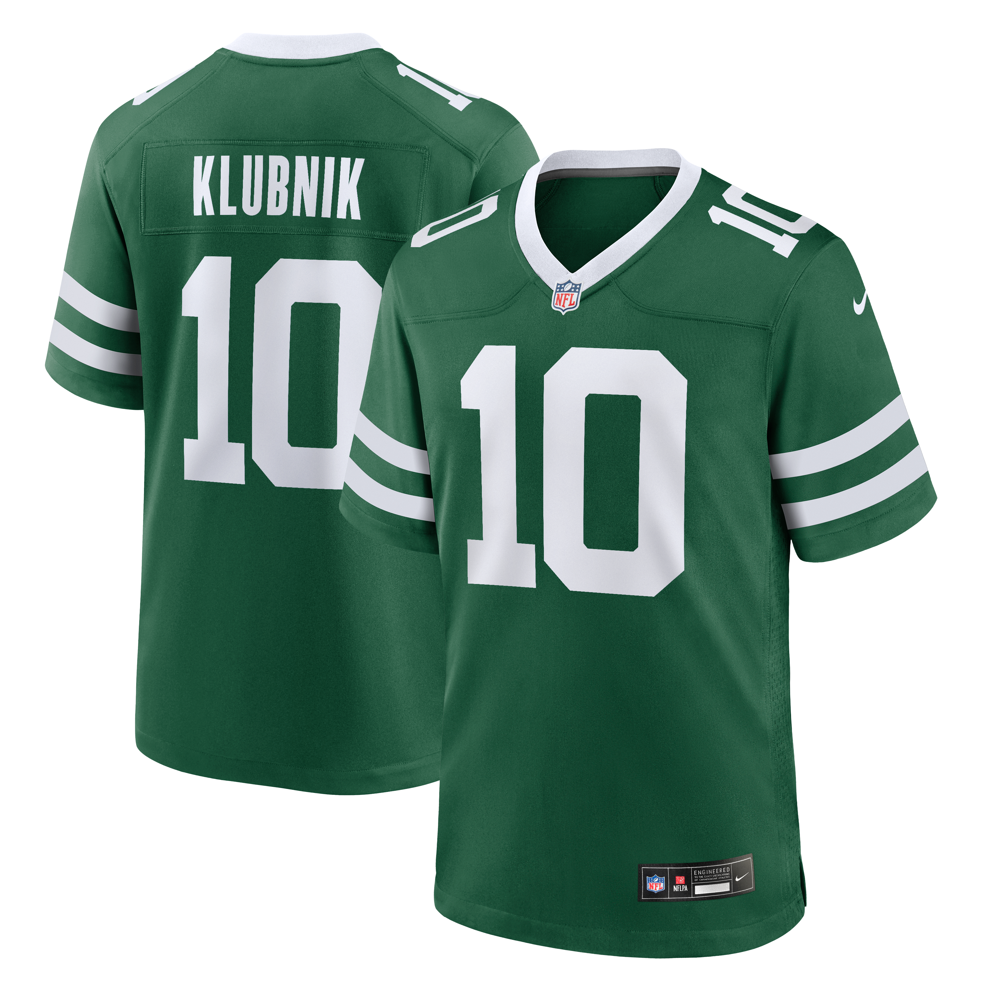 Maillot de match Nike Cade Klubnik Legacy Green pour homme, New York Jets.