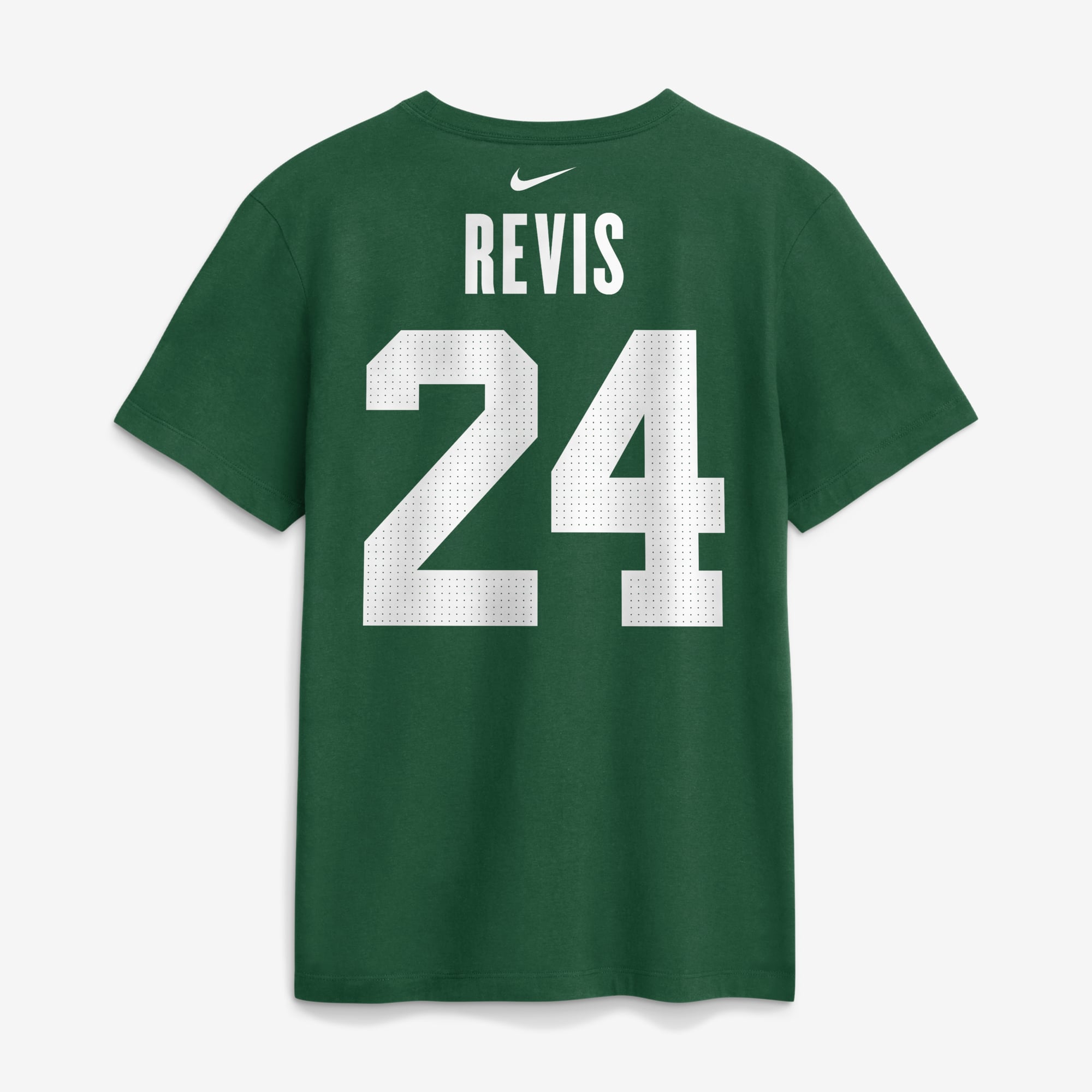 T-shirt Nike pour homme, vert, Darrelle Revis, New York Jets, nom et numéro retirés