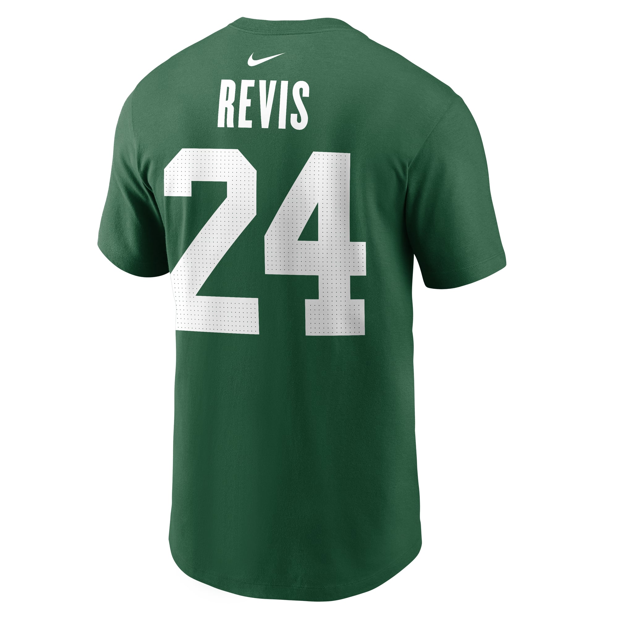 T-shirt Nike pour homme, vert, Darrelle Revis, New York Jets, nom et numéro retirés