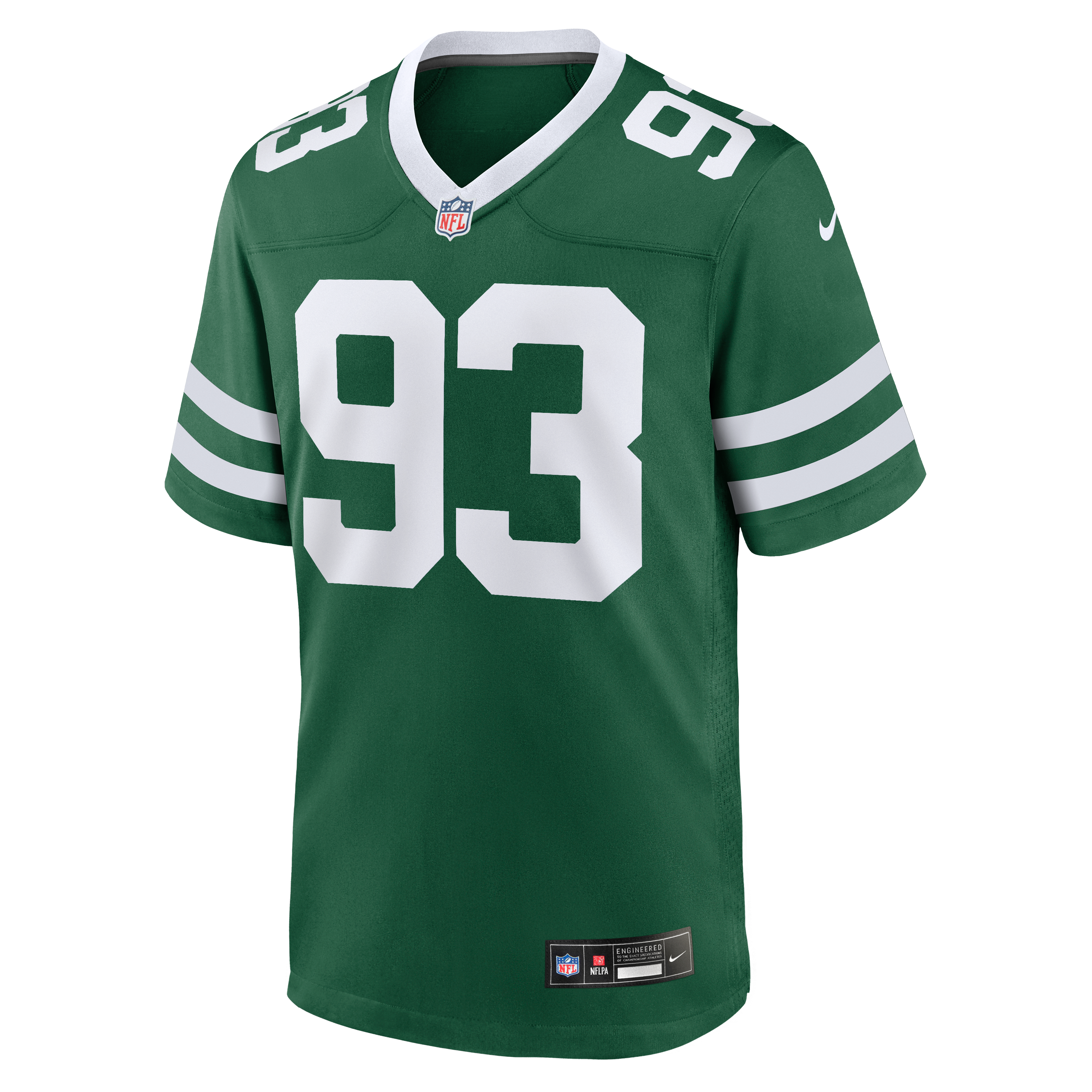 Maillot de match Nike David Onyemata Legacy Green des New York Jets pour homme