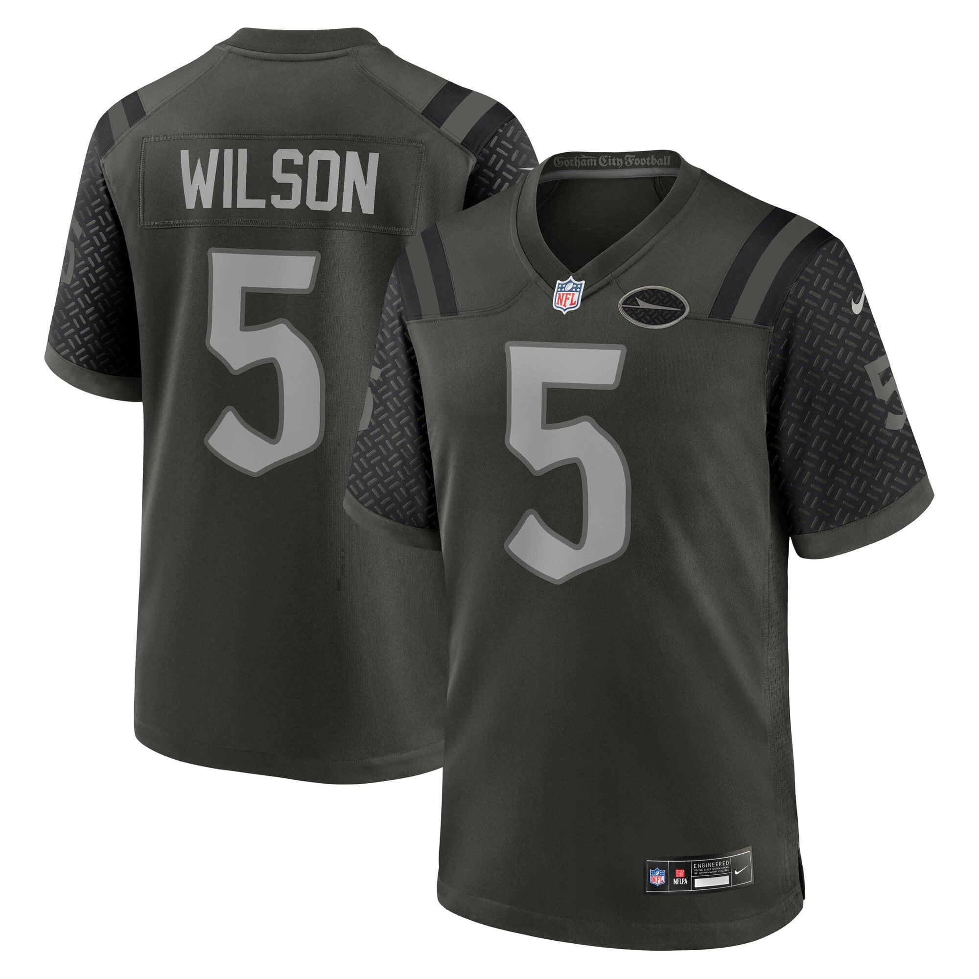 Men's Nike Garrett Wilson Green New York Jets Rivalries Collection Game Jersey