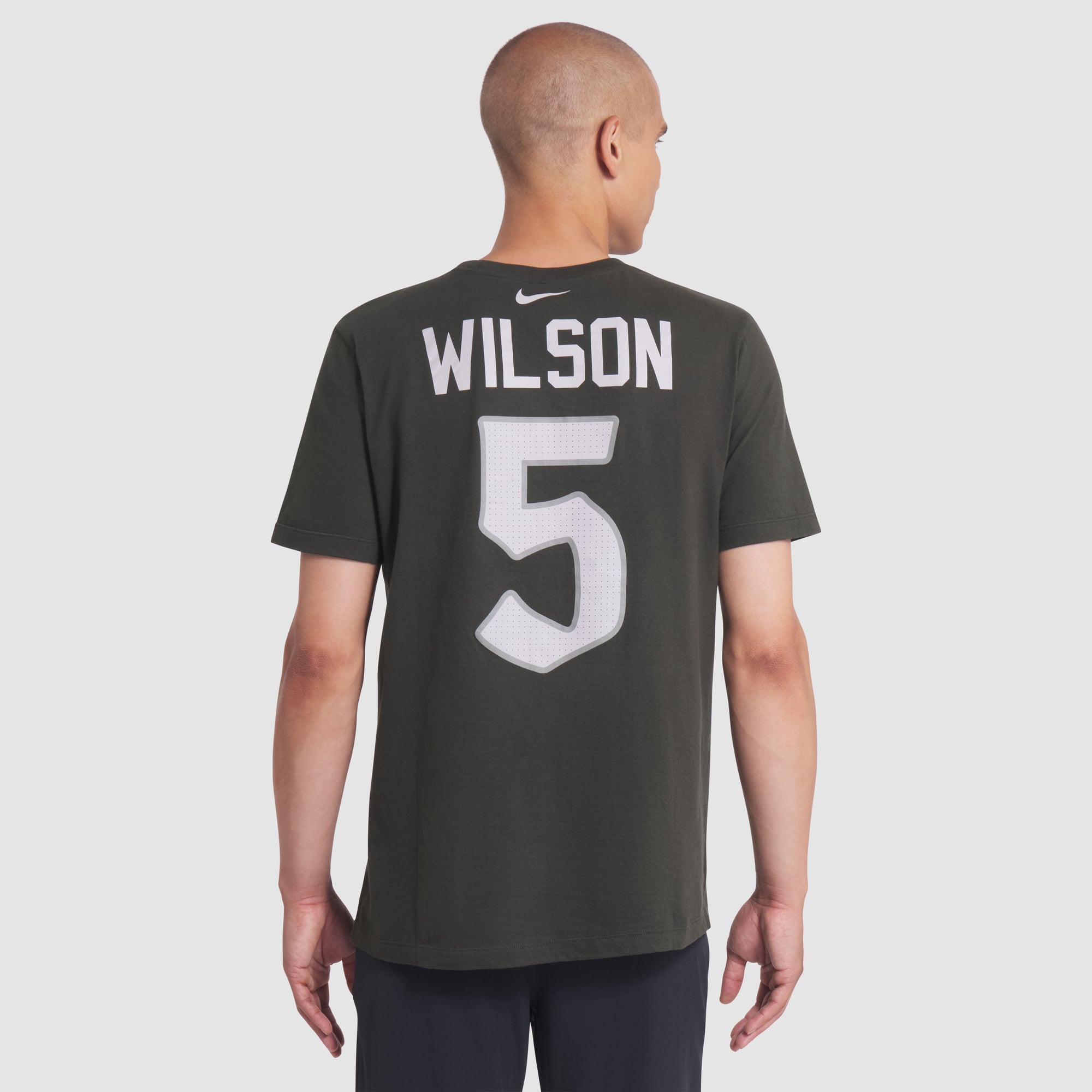 Men's Nike Garrett Wilson Green New York Jets Rivalries Collection Player Name & Number T-Shirt