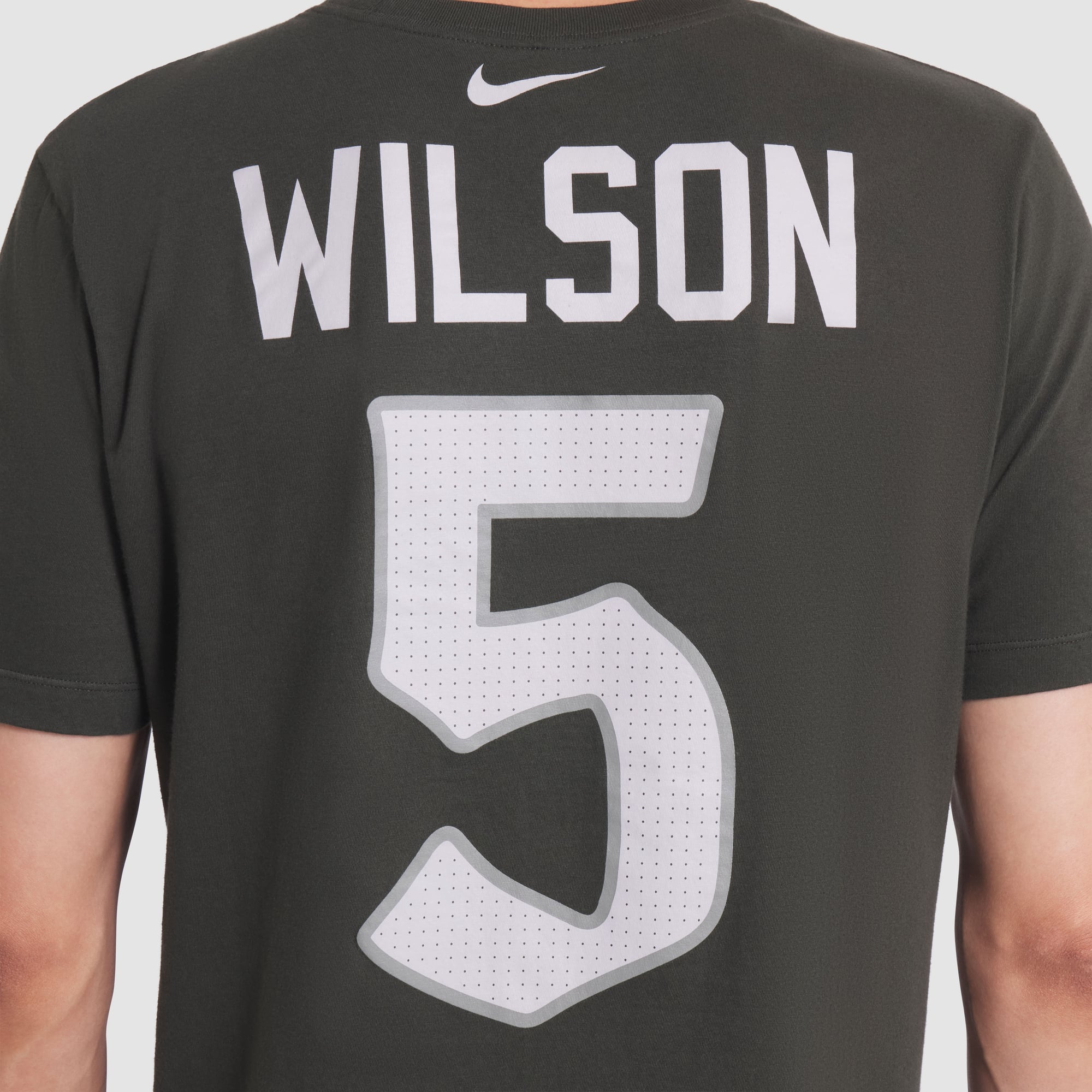 Men's Nike Garrett Wilson Green New York Jets Rivalries Collection Player Name & Number T-Shirt