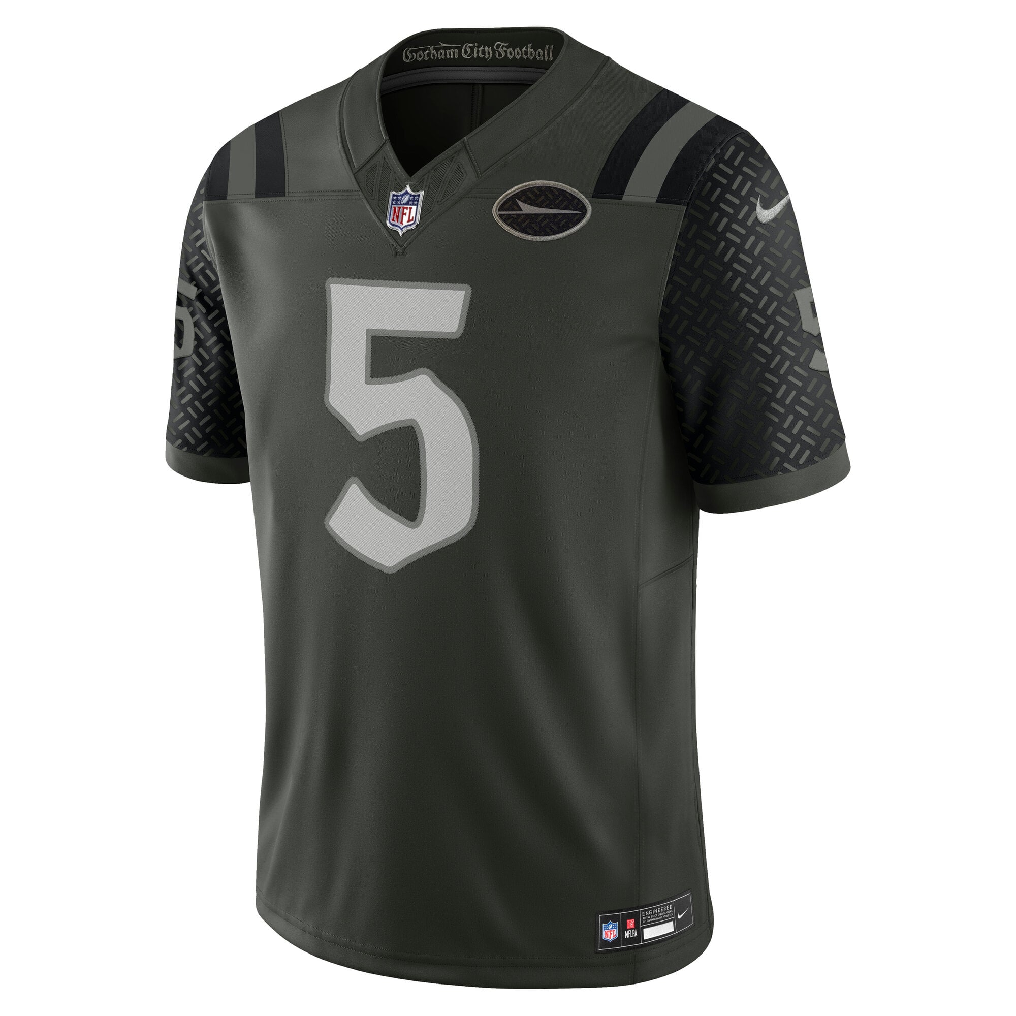 Men's Nike Garrett Wilson Green New York Jets Rivalries Collection Stitched Limited Jersey