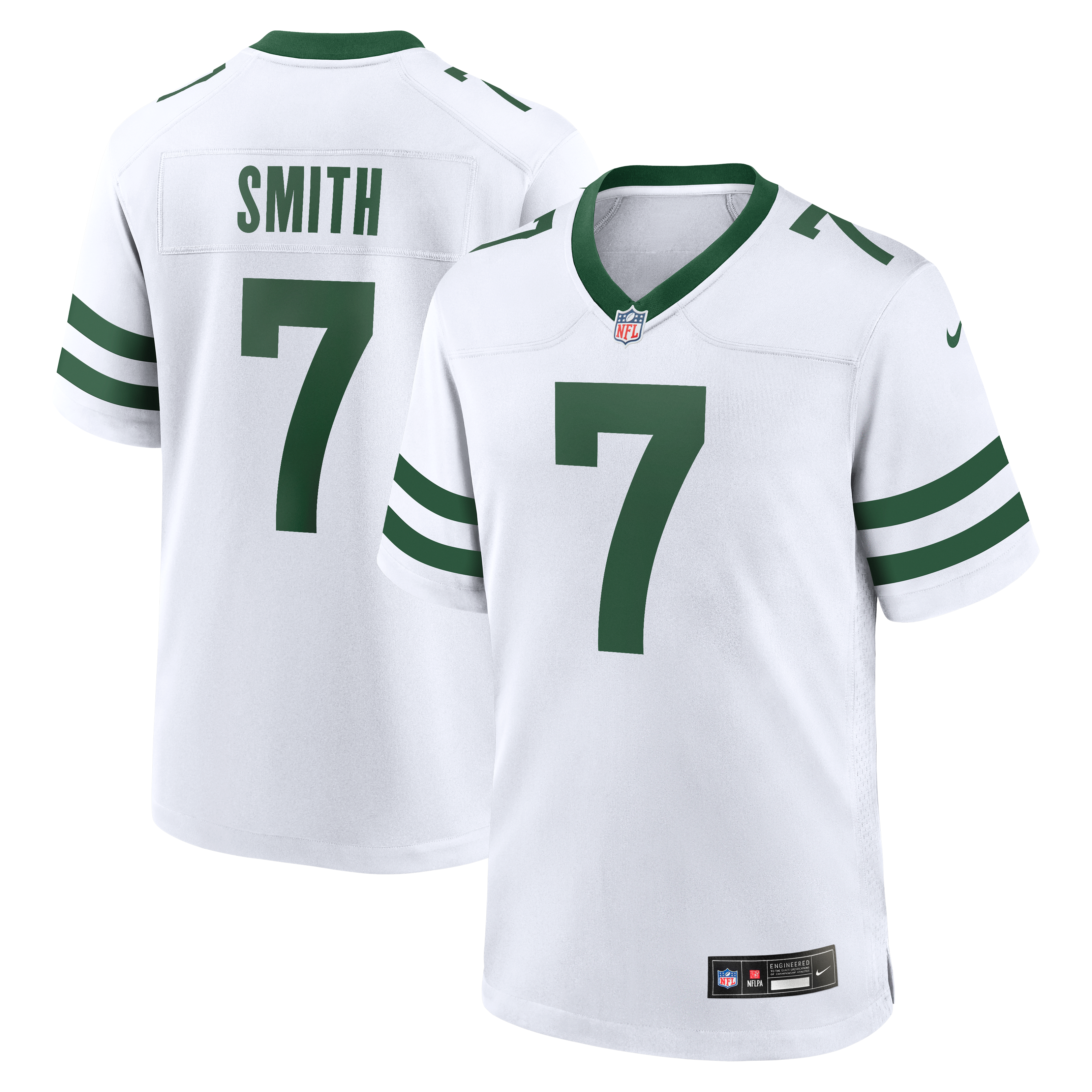 Maillot de match Nike Geno Smith Legacy blanc pour homme, New York Jets