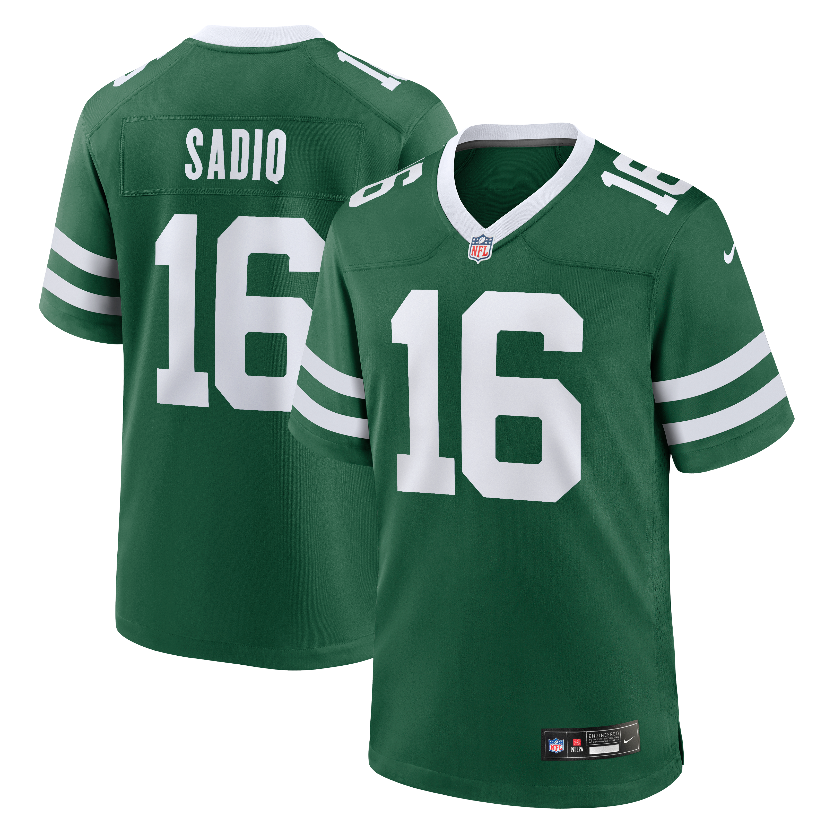 Maillot de match Nike vert pour homme des New York Jets, Kenyon Sadiq
