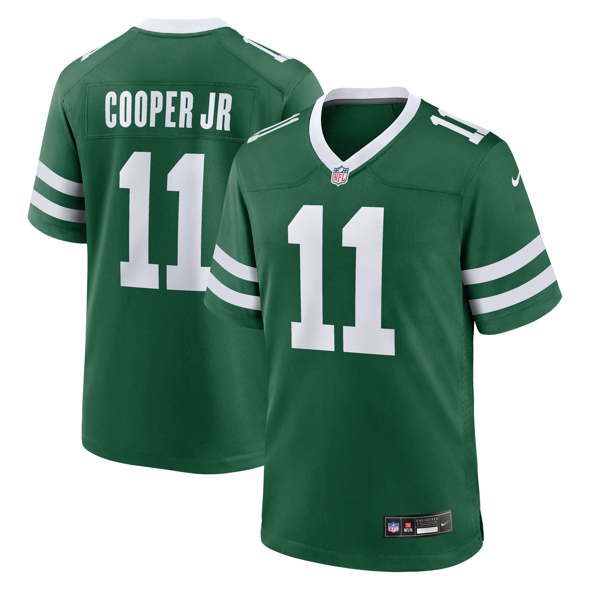Maillot de match Nike vert pour homme des New York Jets, porté par Omar Cooper Jr.