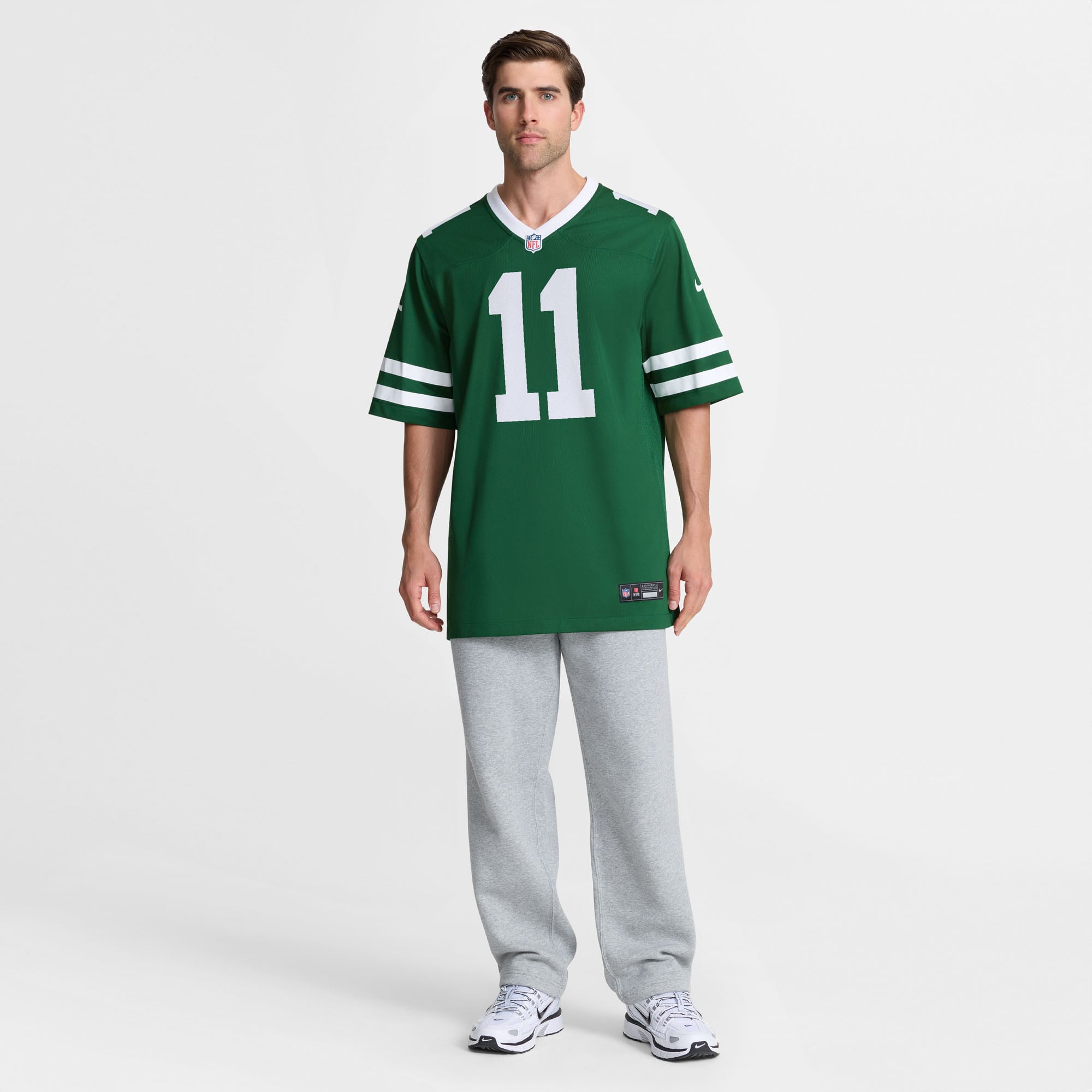 Maillot de match Nike vert pour homme des New York Jets, porté par Omar Cooper Jr.