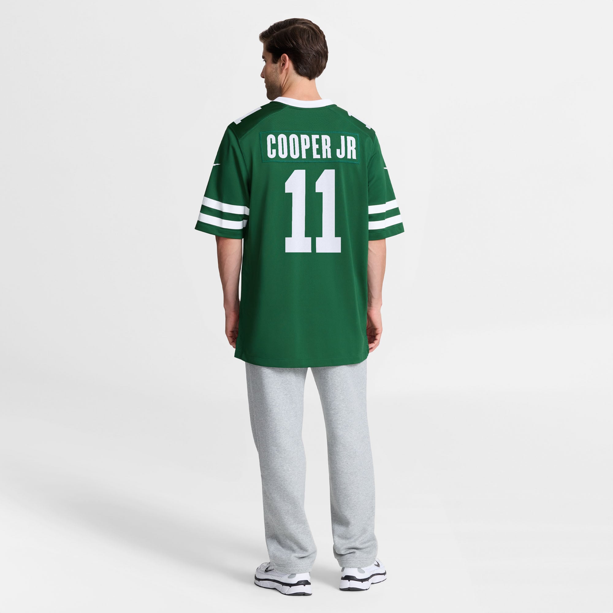 Maillot de match Nike vert pour homme des New York Jets, porté par Omar Cooper Jr.