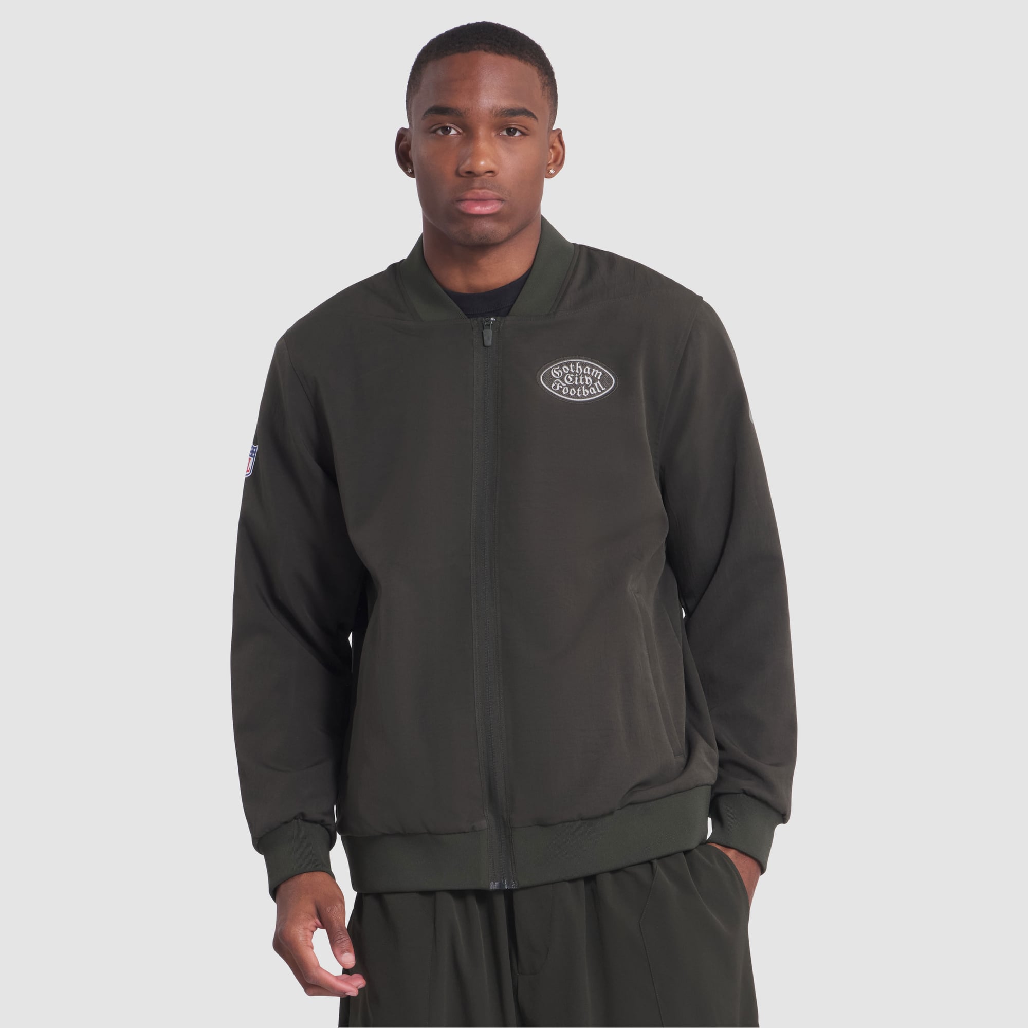 Men's Nike  Green New York Jets Rivalries Collection Sideline Full-Zip Bomber Jacket