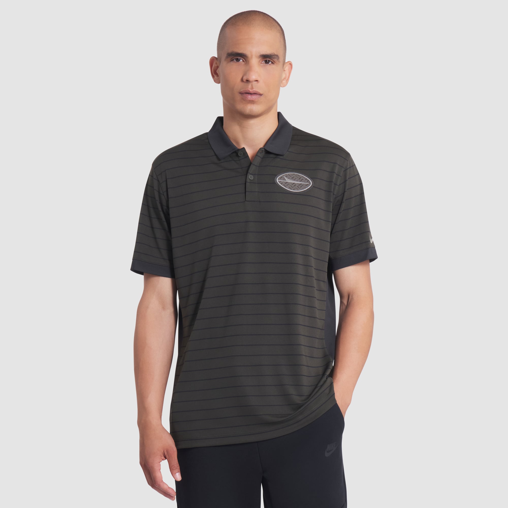 Men's Nike  Green New York Jets Rivalries Collection Sideline Victory Striped Dri-FIT Polo