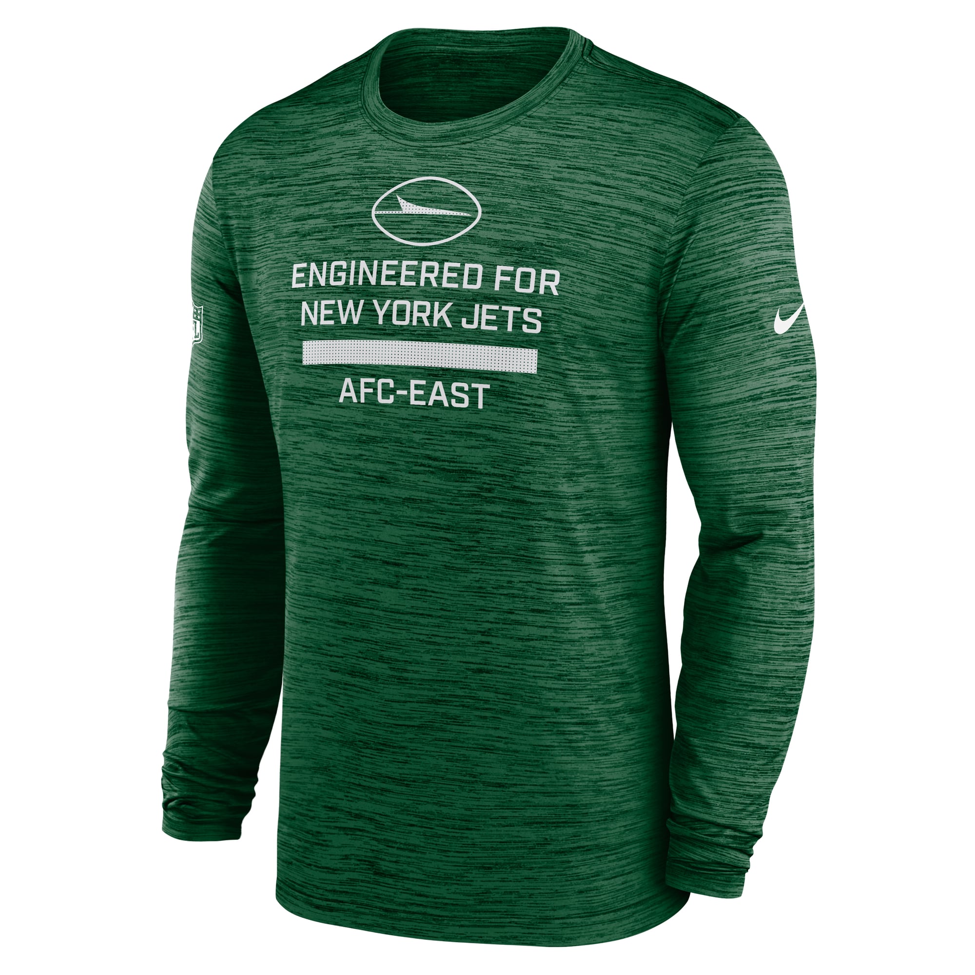 T-shirt à manches longues Nike vert New York Jets Sideline Velocity Dri-FIT pour homme