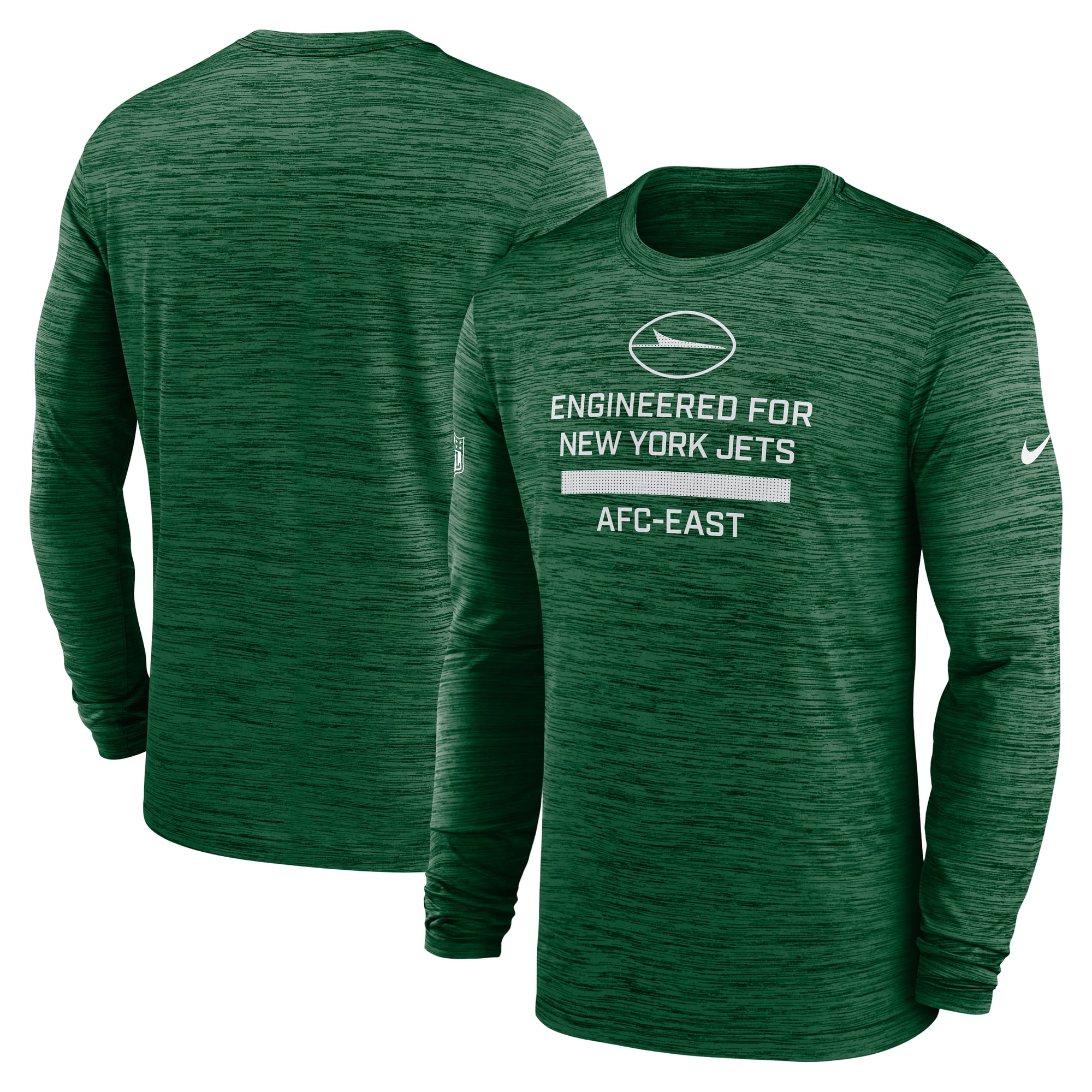 T-shirt à manches longues Nike vert New York Jets Sideline Velocity Dri-FIT pour homme