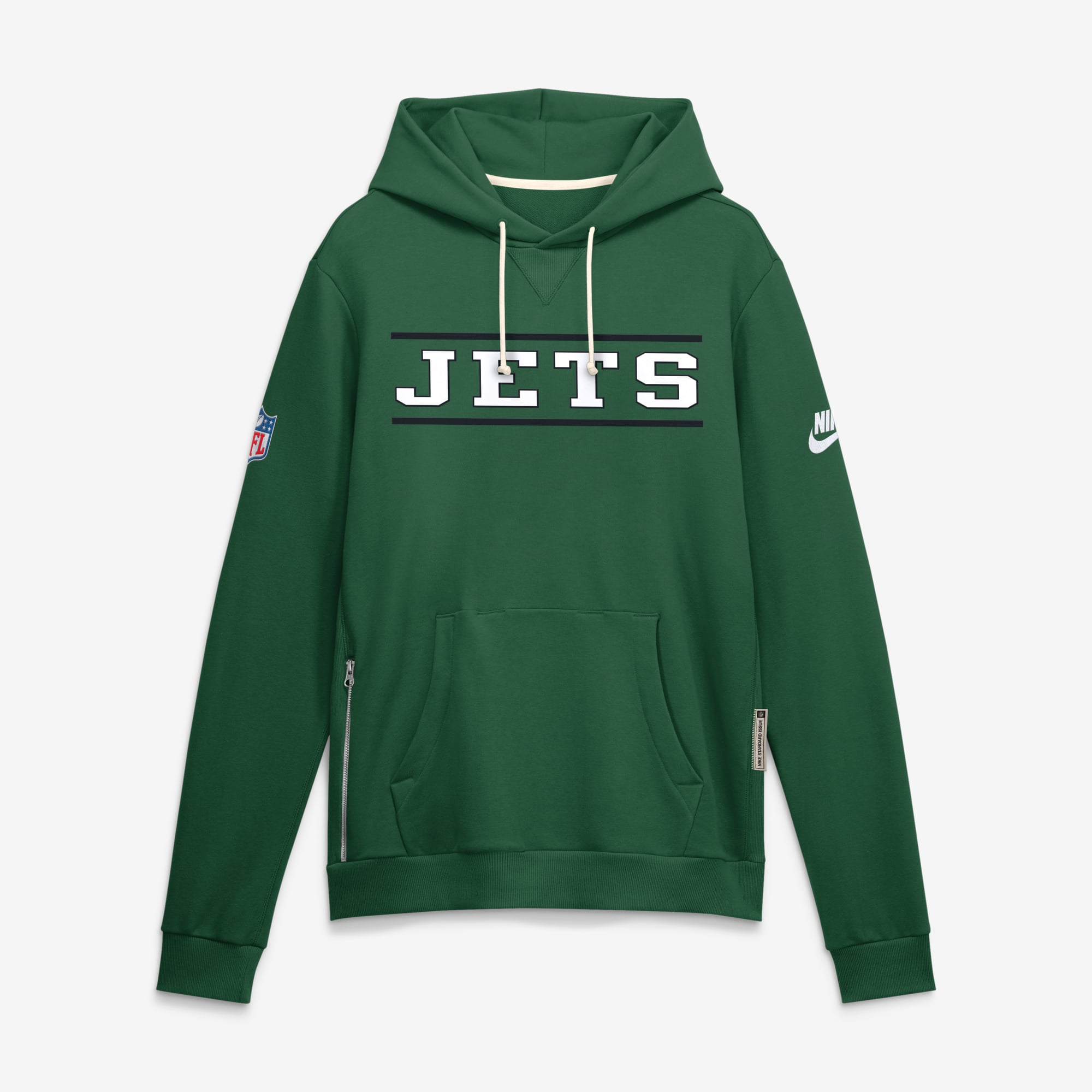 Sweat à capuche Nike vert New York Jets pour homme, modèle standard des arbitres vidéo, version alternative Dri-FIT