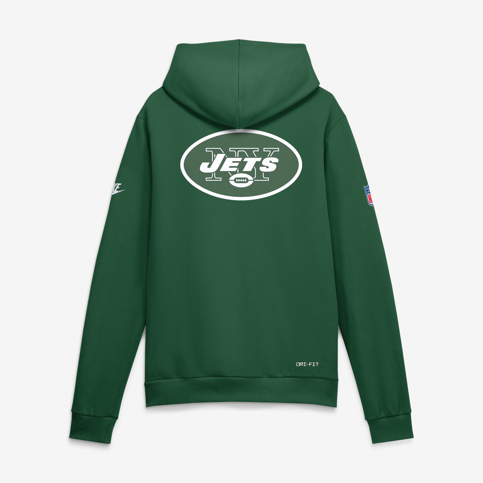 Sweat à capuche Nike vert New York Jets pour homme, modèle standard des arbitres vidéo, version alternative Dri-FIT
