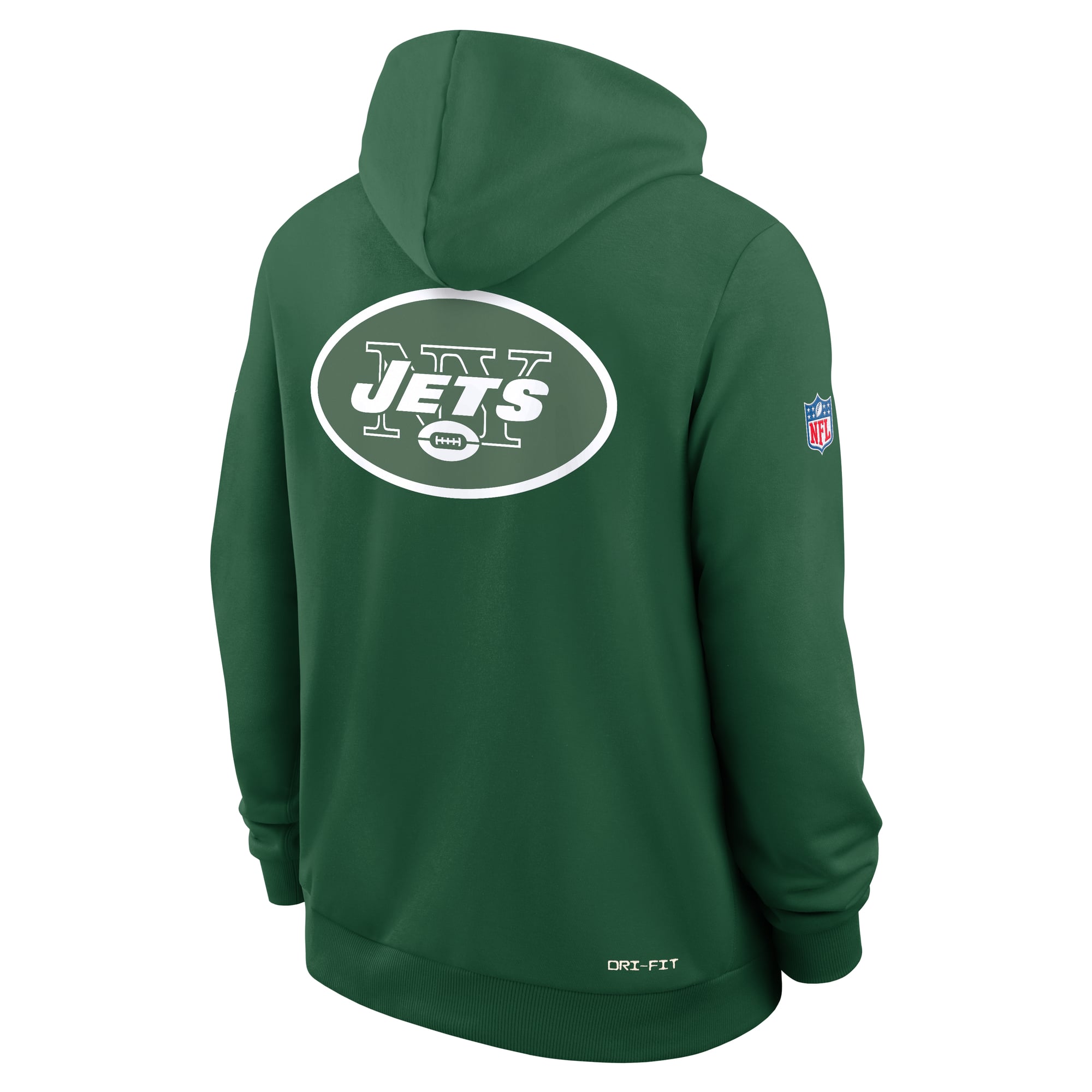 Sweat à capuche Nike vert New York Jets pour homme, modèle standard des arbitres vidéo, version alternative Dri-FIT