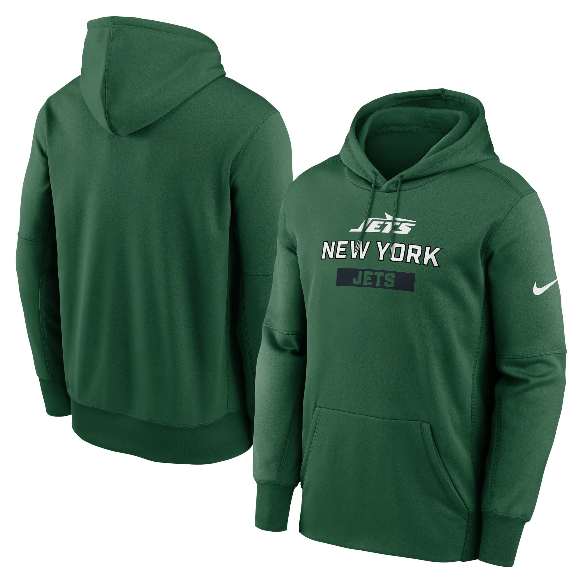 Men's Nike Green New York Jets Toss Sweep Therma Hoodie