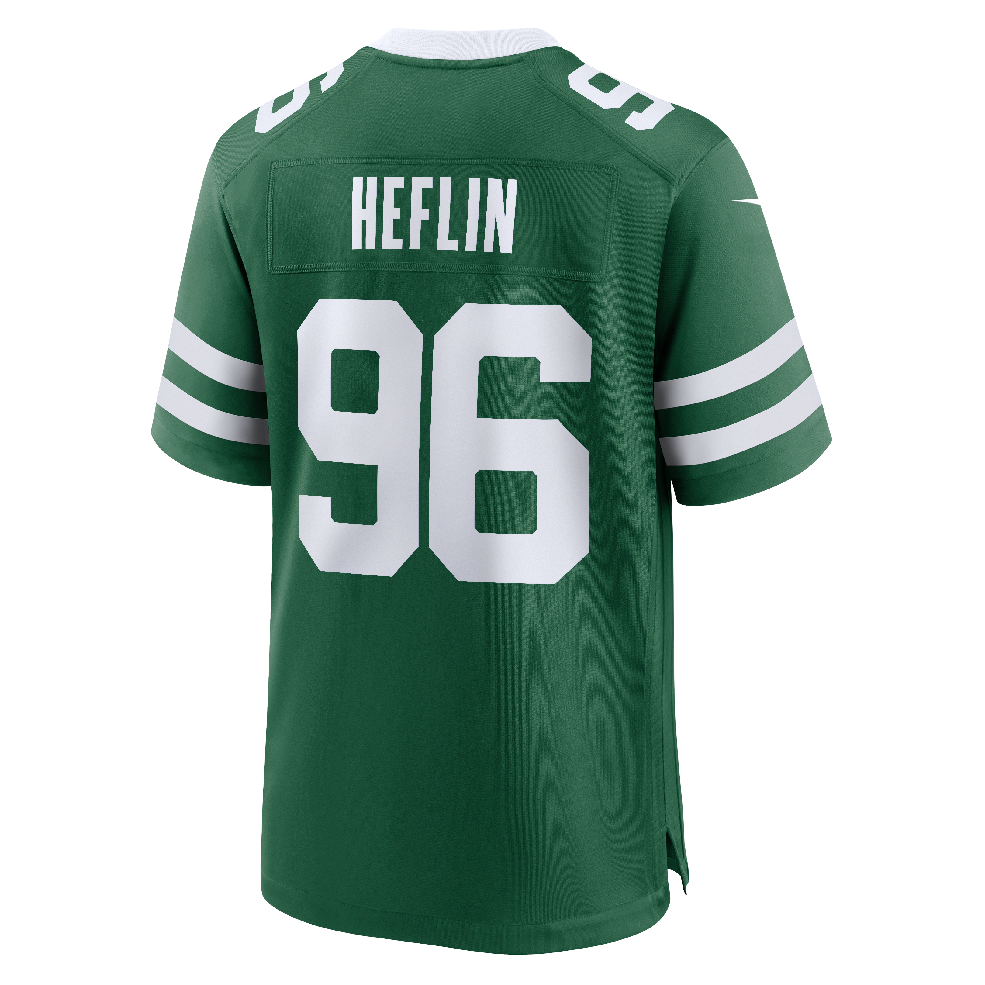 Maillot de match Nike Jack Heflin Legacy Green pour homme, New York Jets.