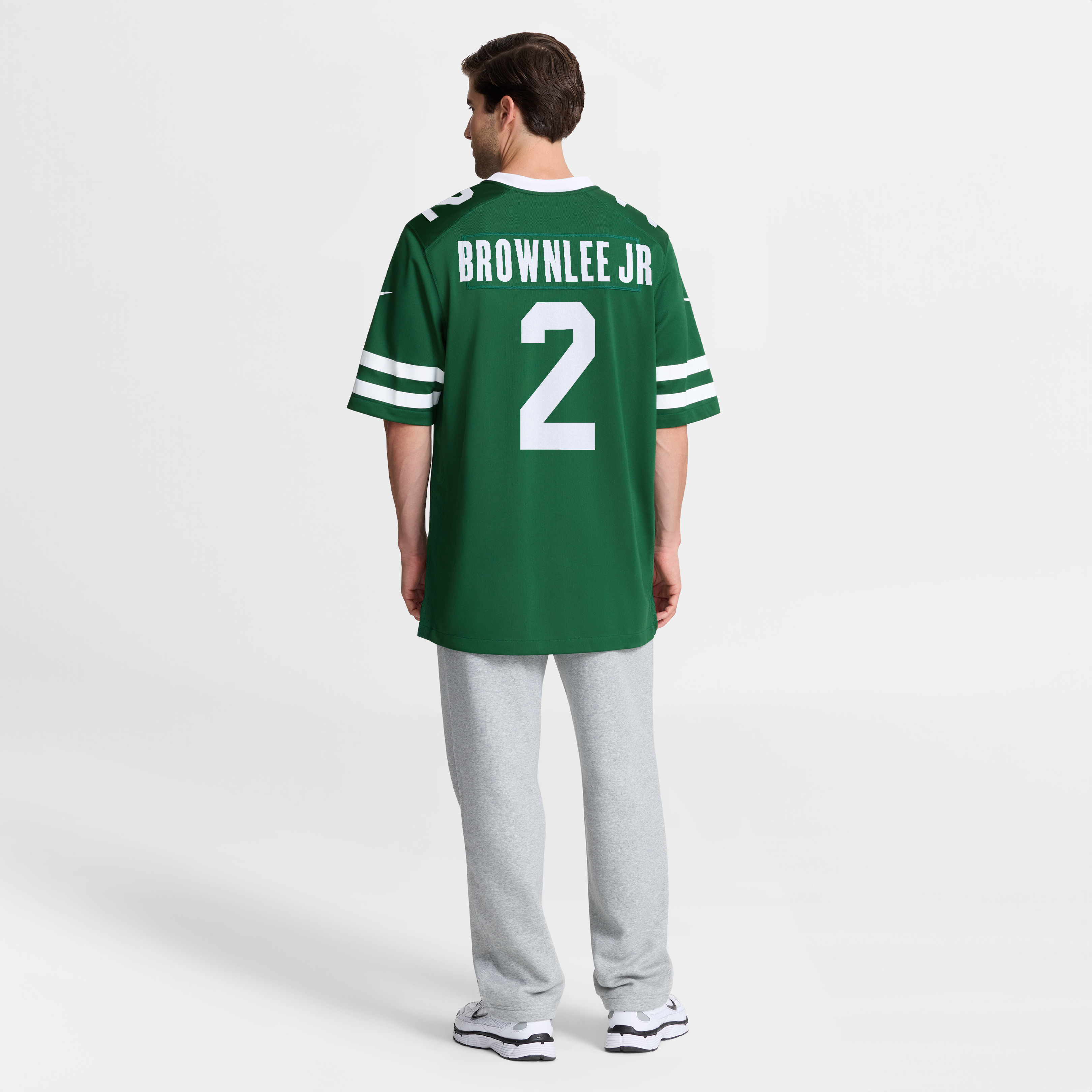 Maillot de match Nike Jarvis Brownlee Jr. Legacy vert pour homme, New York Jets