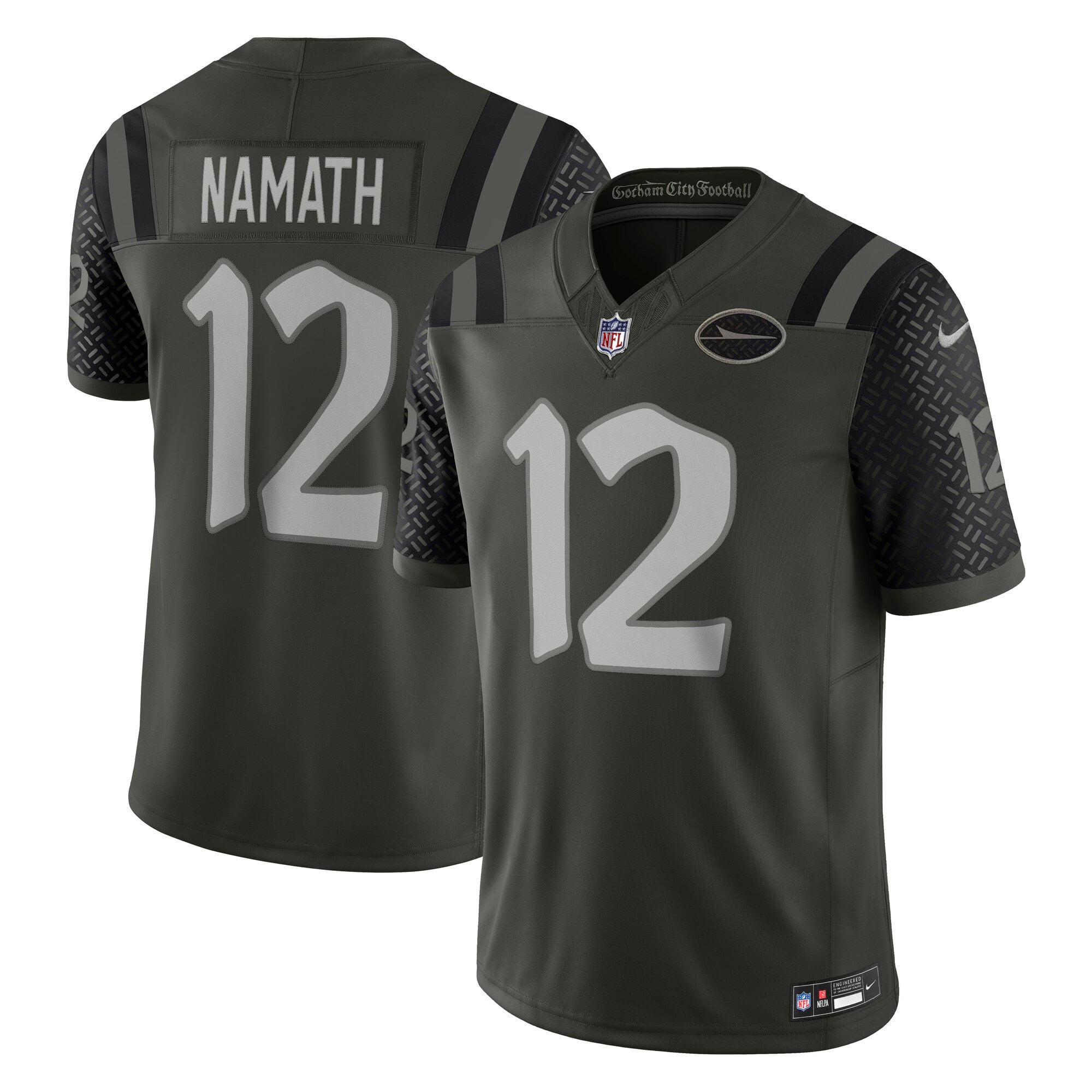 Men's Nike Joe Namath Green New York Jets Rivalries Collection Stitched Limited Jersey