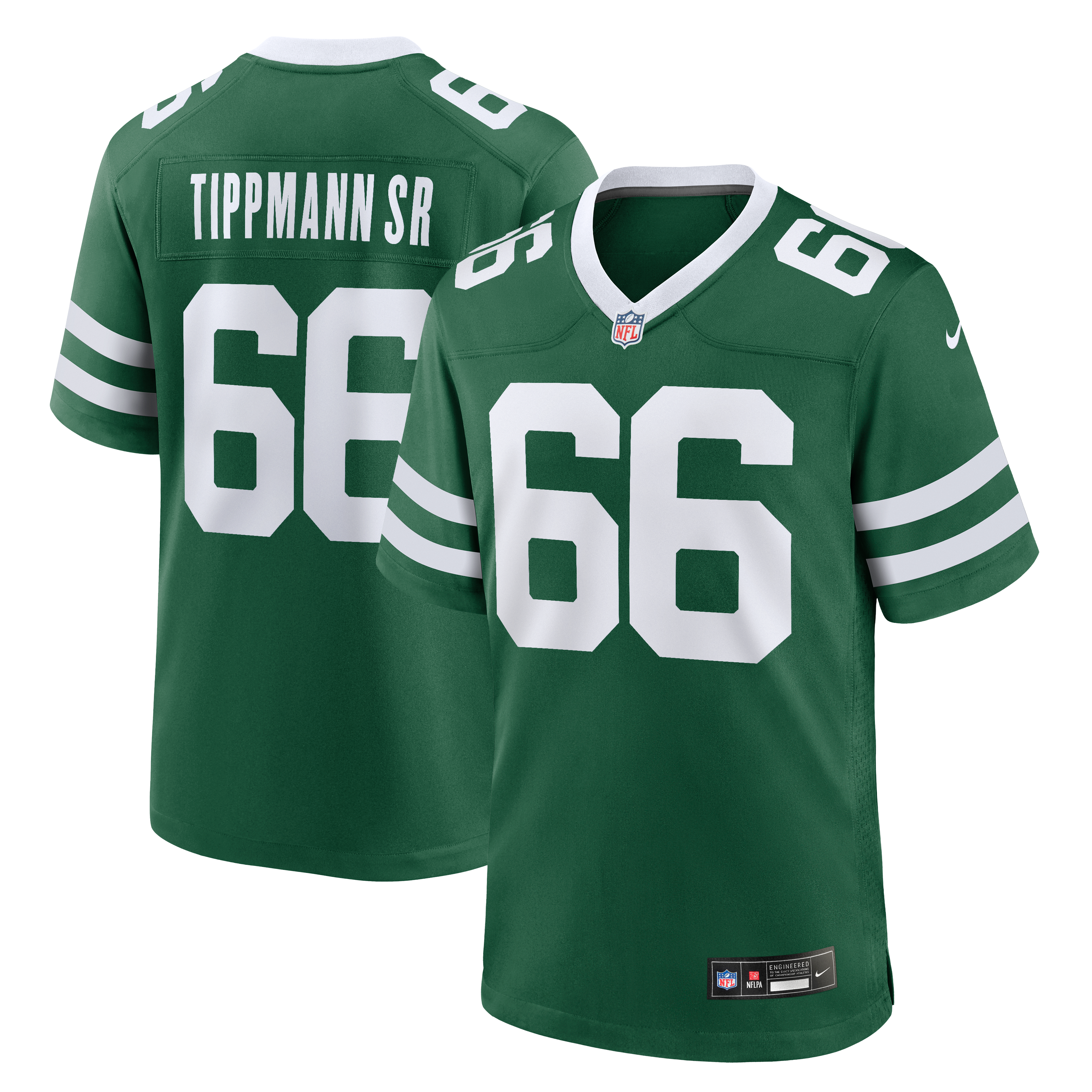 Maillot de match Nike Joe Tippmann vert des New York Jets pour homme