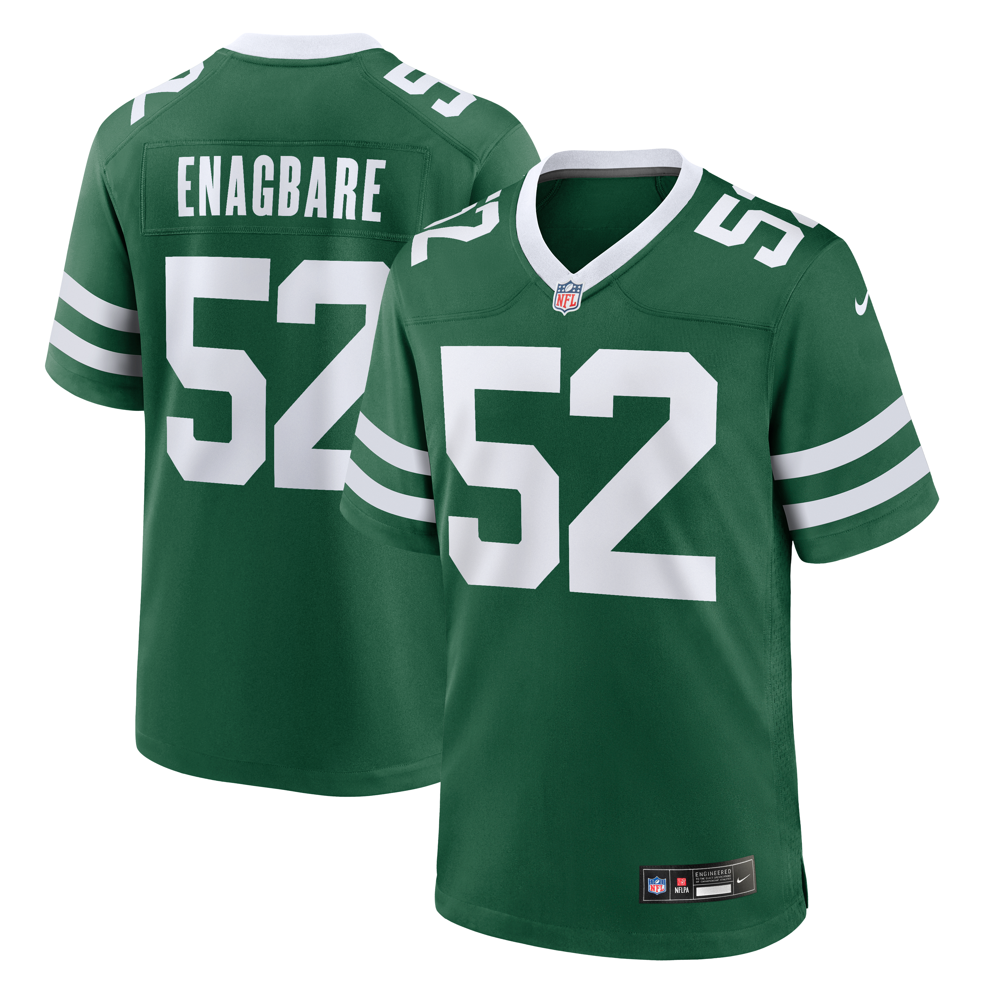 Maillot de match Nike Kingsley Enagbare Legacy Green pour homme, New York Jets.