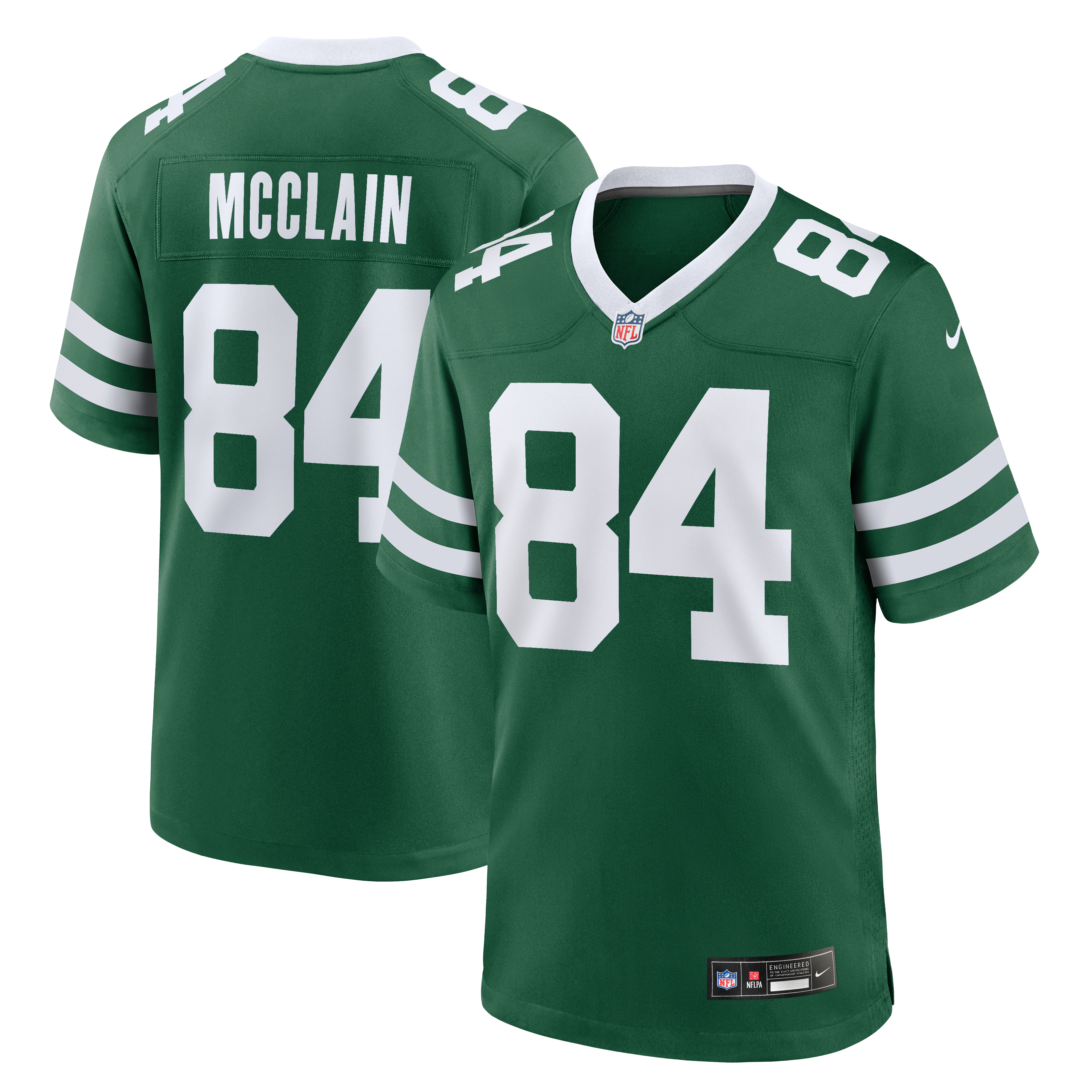 Maillot de match Nike Malik McClain Legacy Green des New York Jets pour homme
