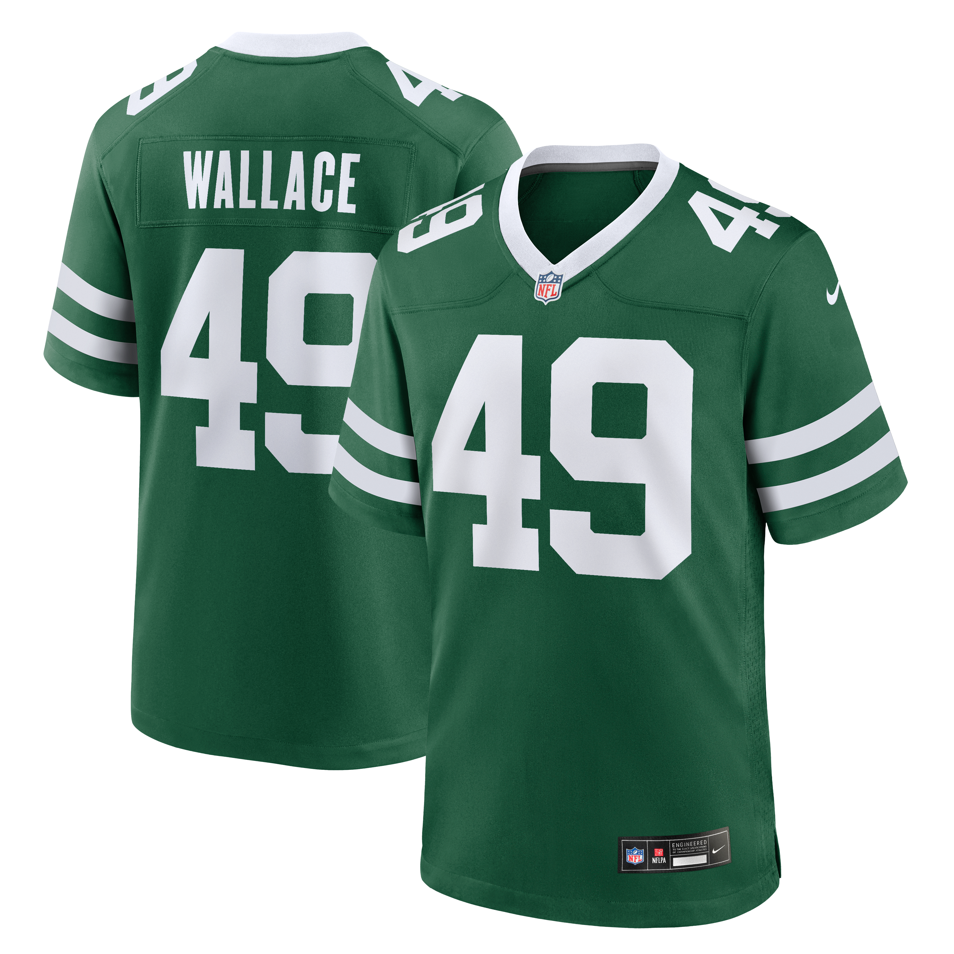 Maillot de match Nike Trevin Wallace Legacy Green des New York Jets pour homme