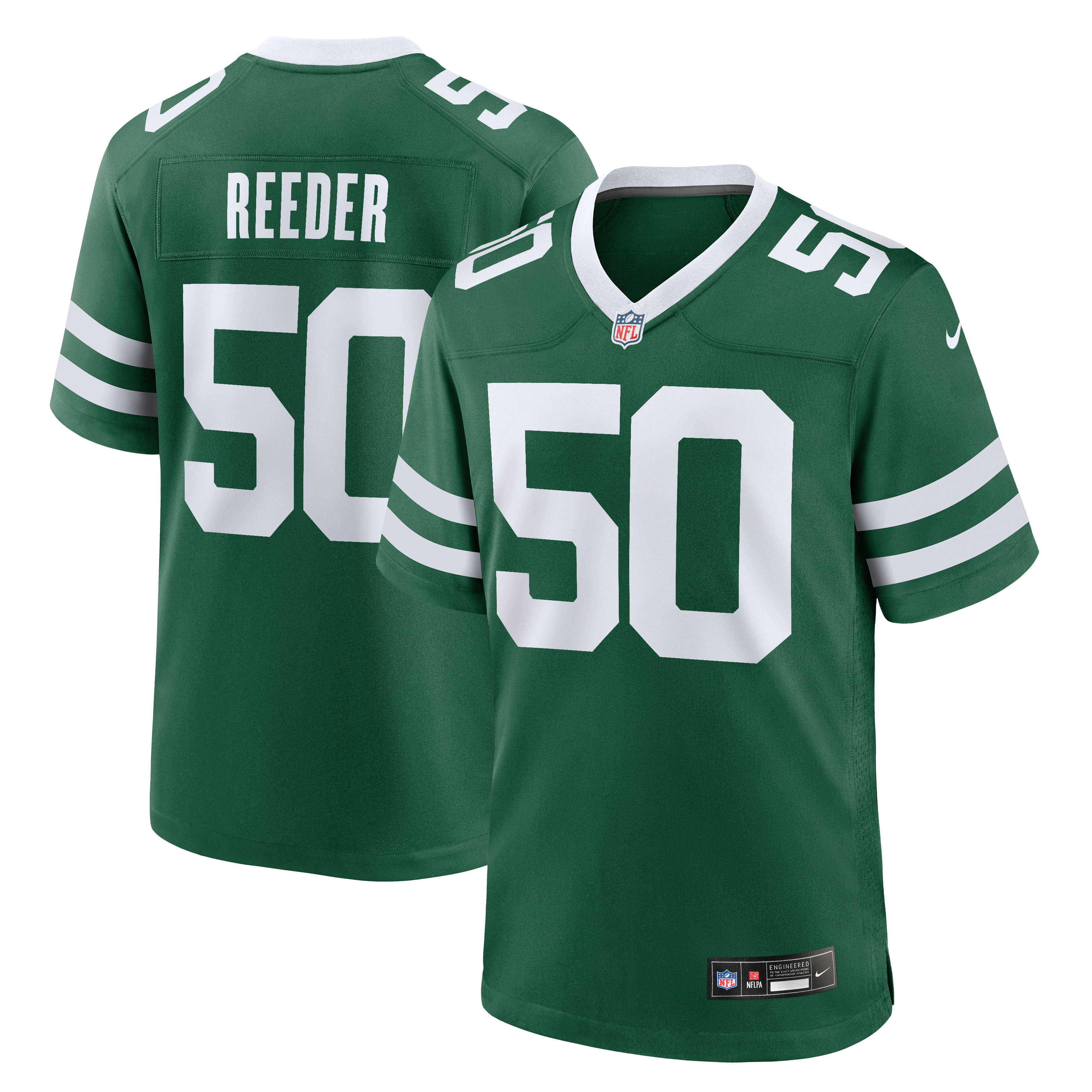 Maillot de match Nike Troy Reeder Legacy Green pour homme, New York Jets