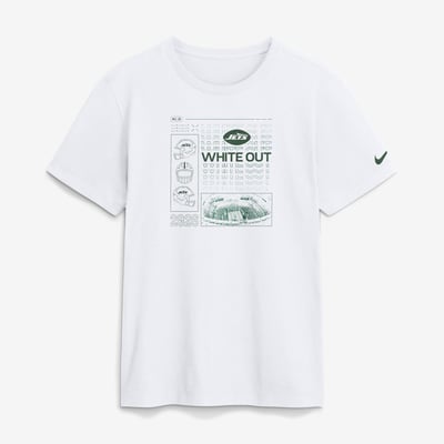  New York Jets Nike White Out Club T-Shirt - White
