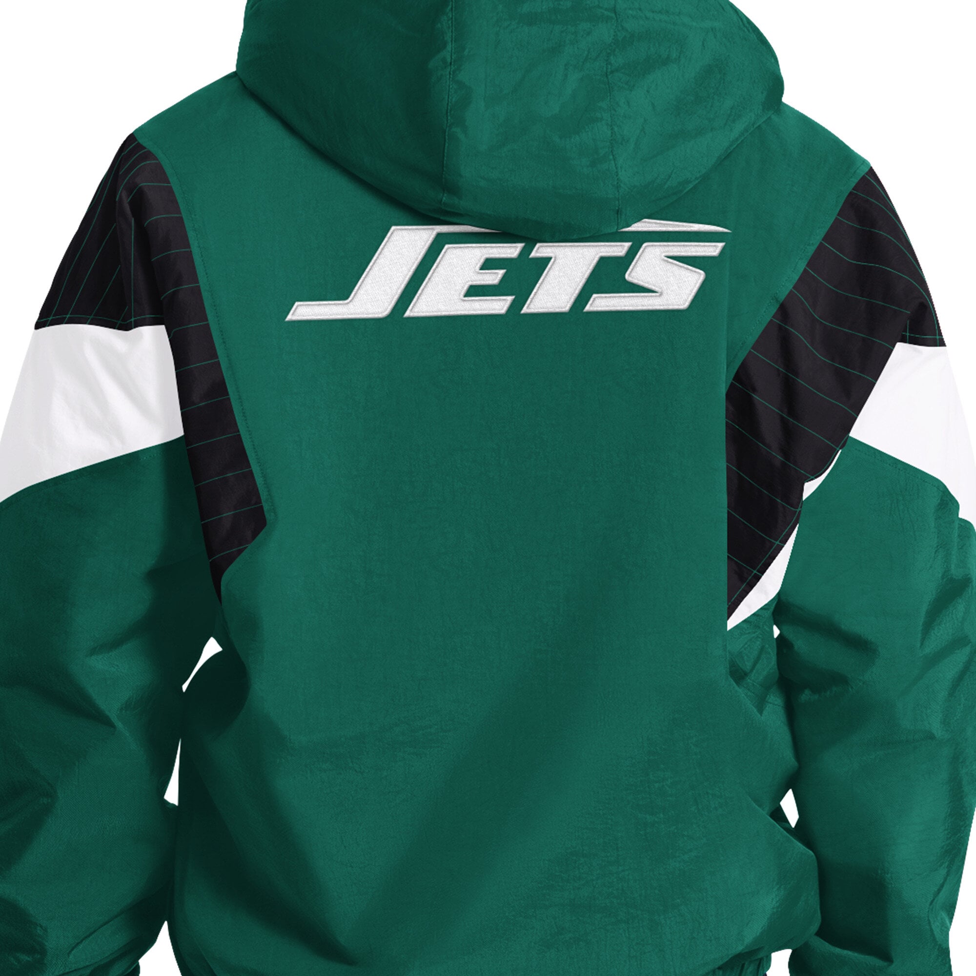 Veste à capuche Starter verte pour homme, New York Jets, demi-zip