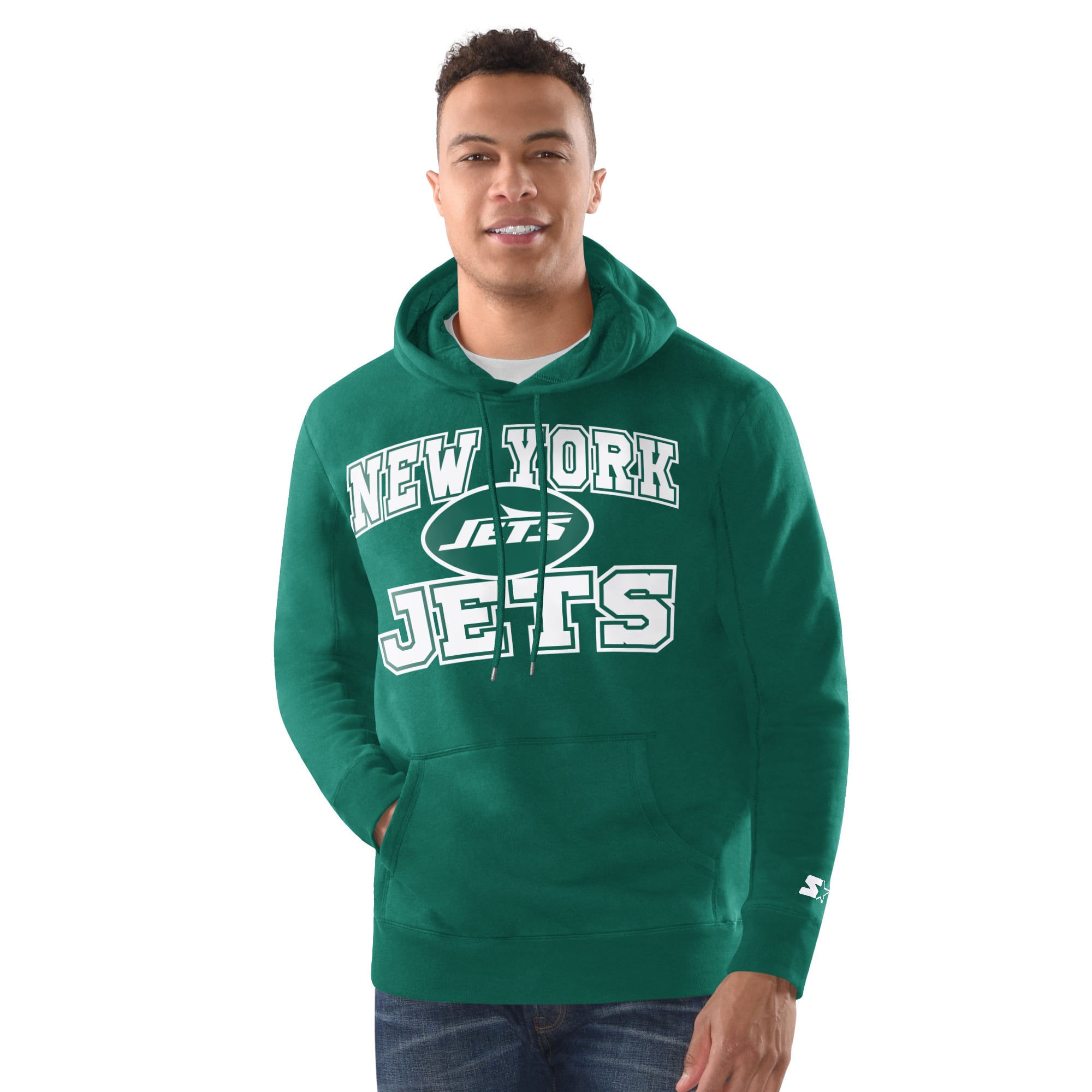 Men's Starter  Green New York Jets Hoodie and Cuffed Knit Hat Combo Pack