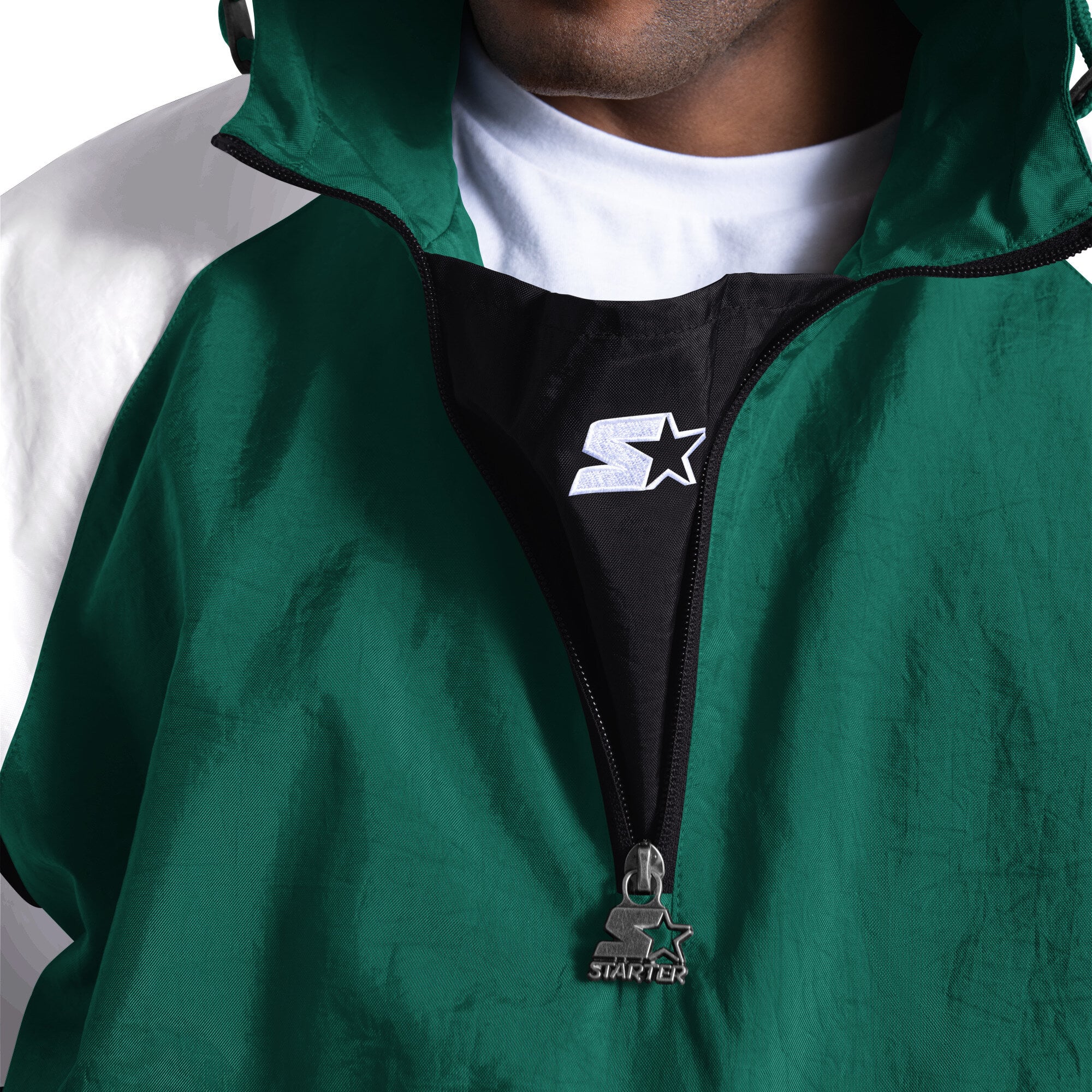 Veste Starter verte pour homme New York Jets Street Cut à demi-zip
