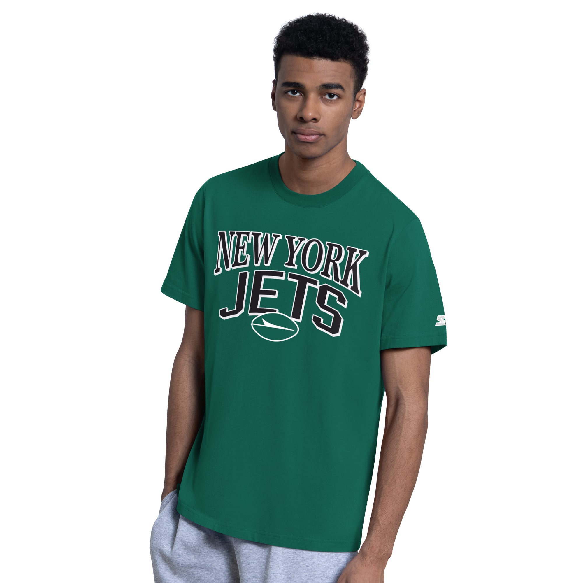 Ensemble de deux t-shirts à logo des Jets New York, vert/gris chiné, pour homme