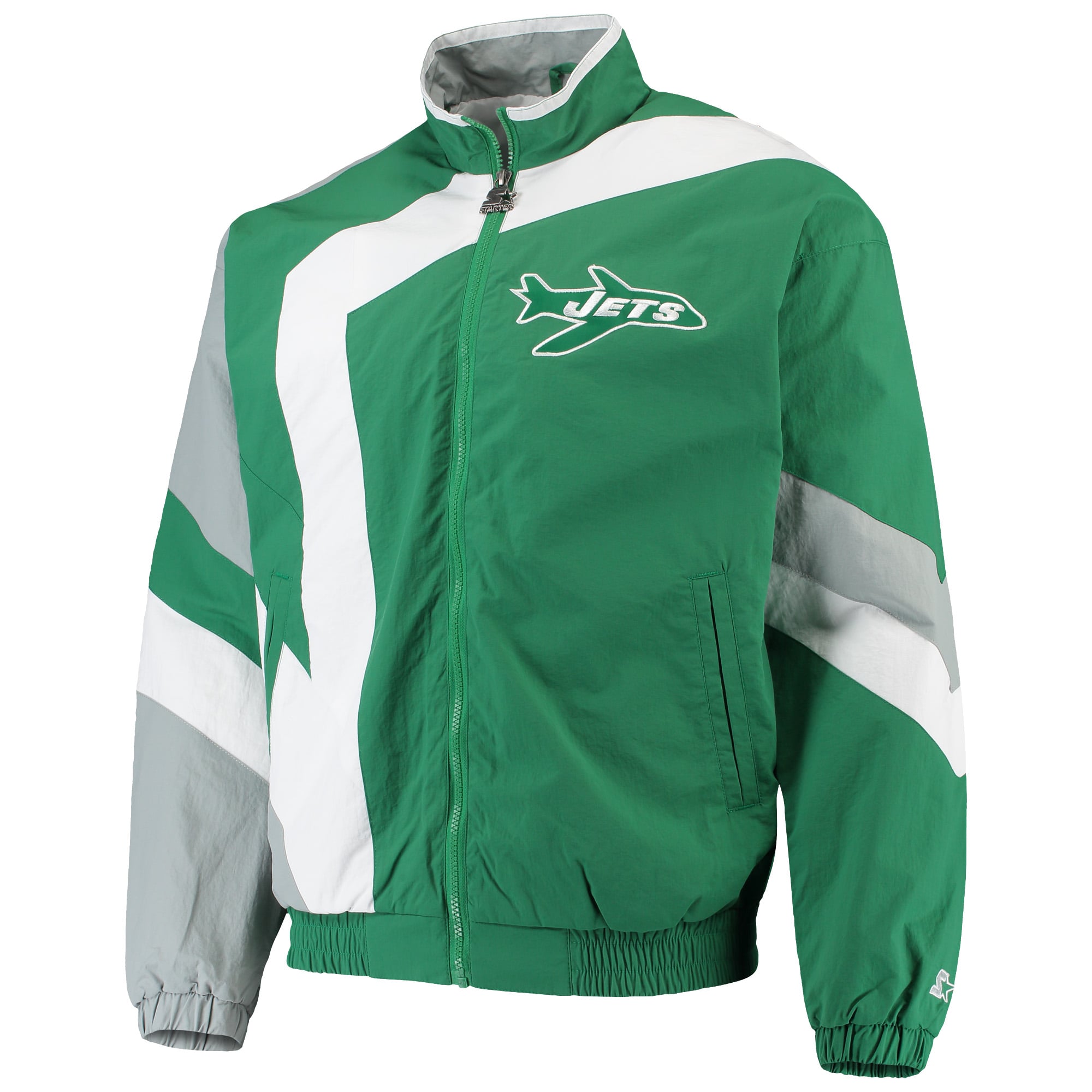 Men's Starter Green/White New York Jets Throwback Star Full-Zip Jacket