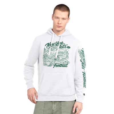 New York Jets Starter City Skyline Hoodie - White