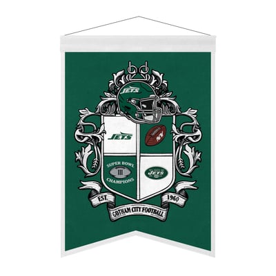 New York Jets 15" x 22" Crest Banner