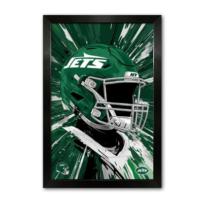 New York Jets 27" x 39" Framed Football Helmet Hyper Speed Art Print