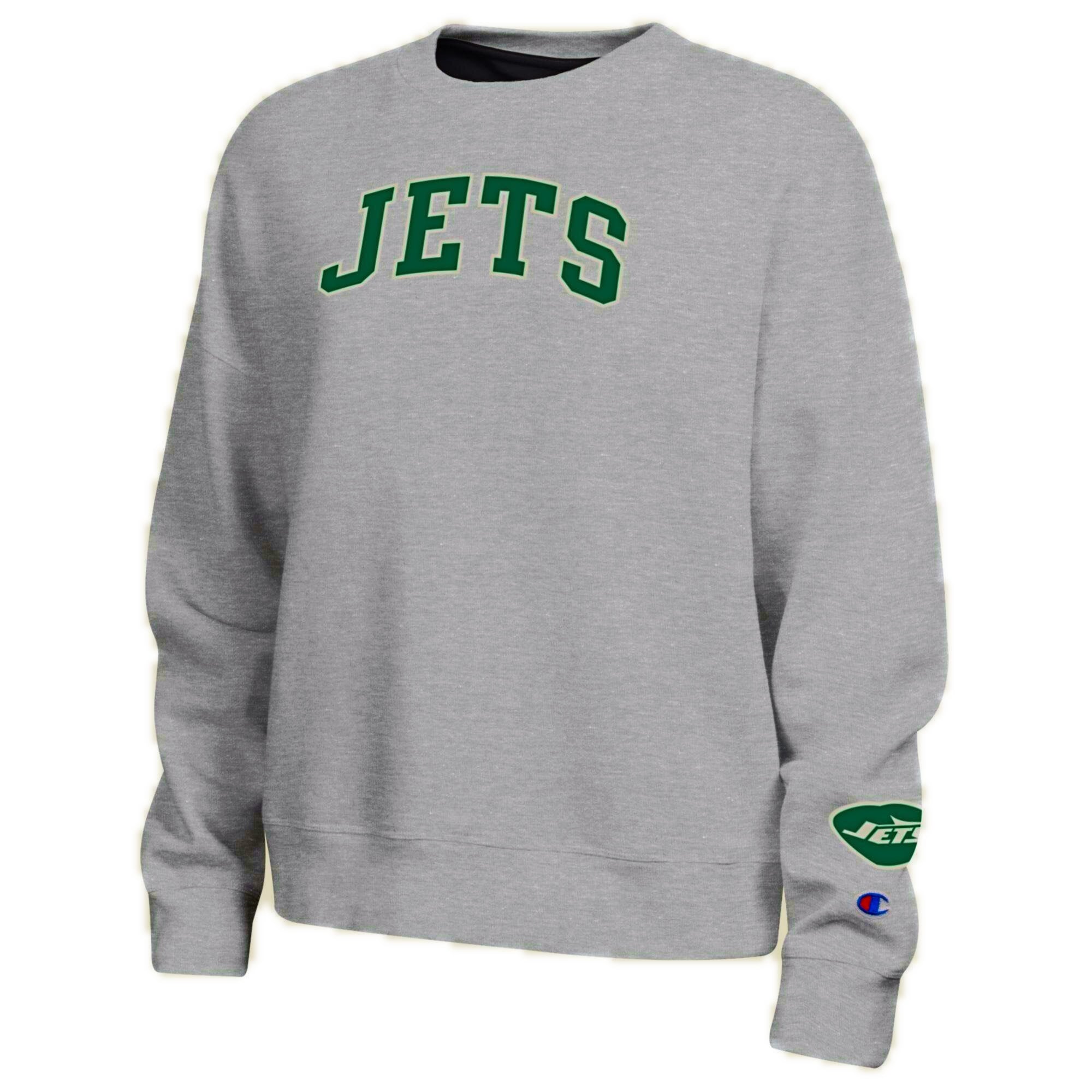 New York Jets Champion Women's Contrast Lined Sweatshirt - Heather Gray