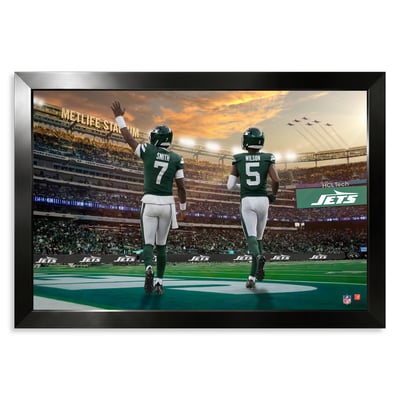 New York Jets Geno Smith & Garrett Wilson 14" x 20" Two-Player Framed Print