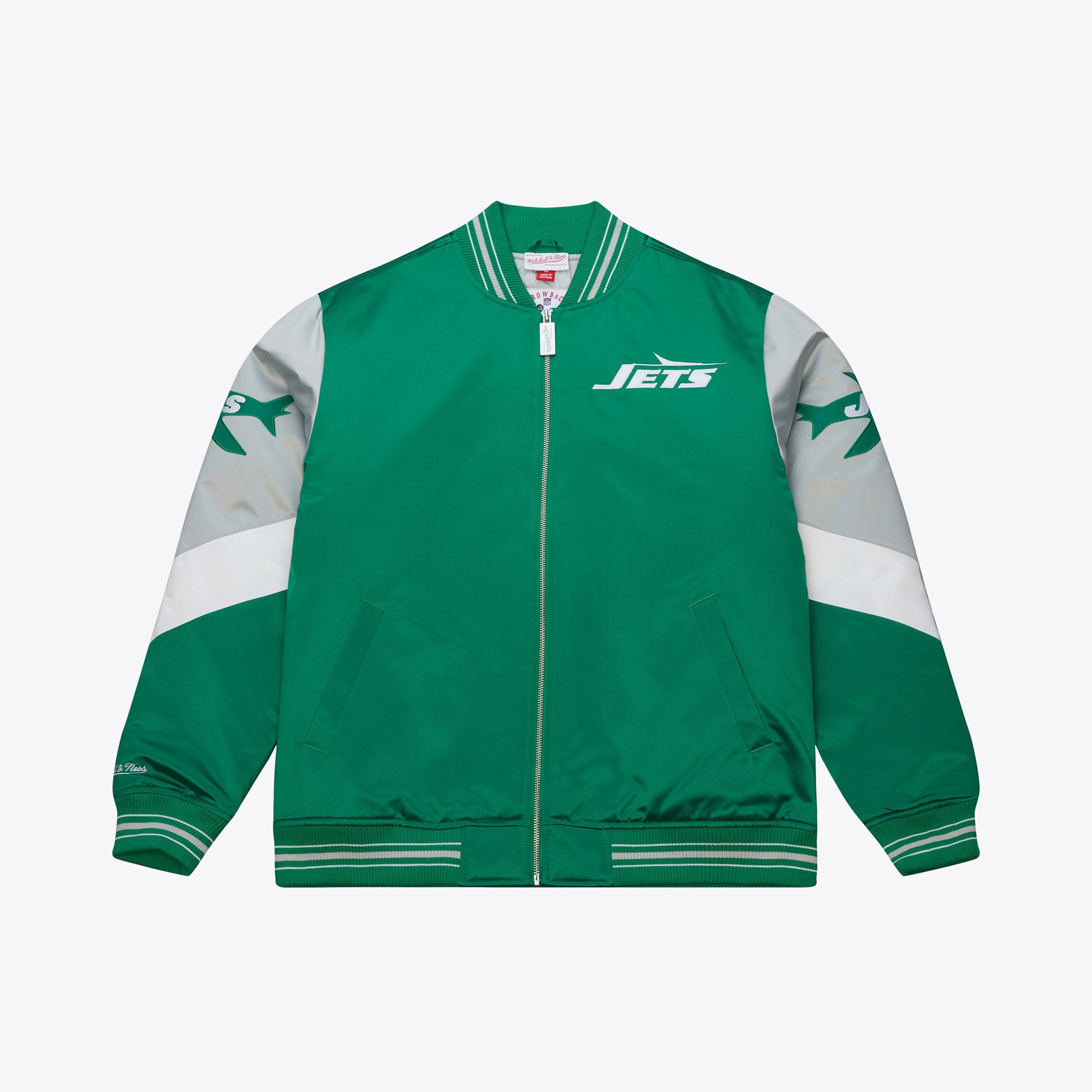 New York Jets Green Vintage Heavyweight Satin Full-Zip Jacket