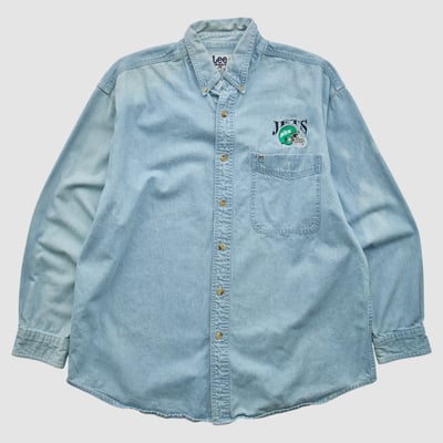 New York Jets Lee Apparel 90s Long Sleeve Top - Light Blue - XL by Fanatics Real Vintage