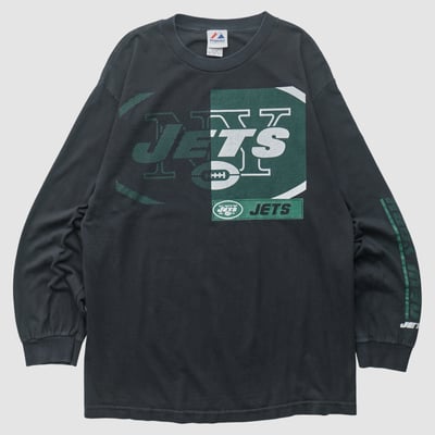 New York Jets Majestic 2010s Long Sleeve T-shirt - Black - M by Fanatics Real Vintage
