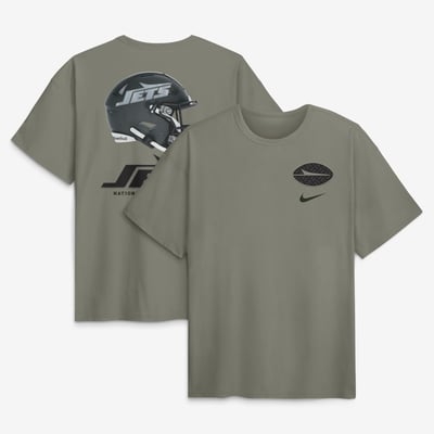 Camiseta de manga corta Nike Rivalries de algodón grueso y corte holgado del New York Jets - Hombre
