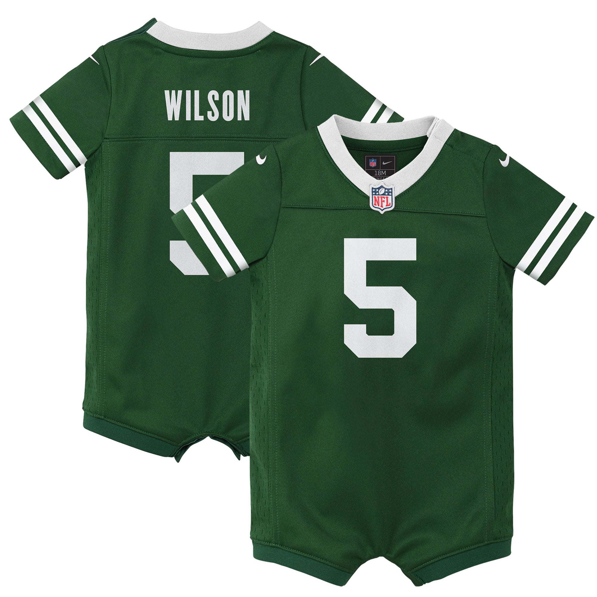 Combinaison Nike Garrett Wilson verte des Jets de New York pour nouveau-né