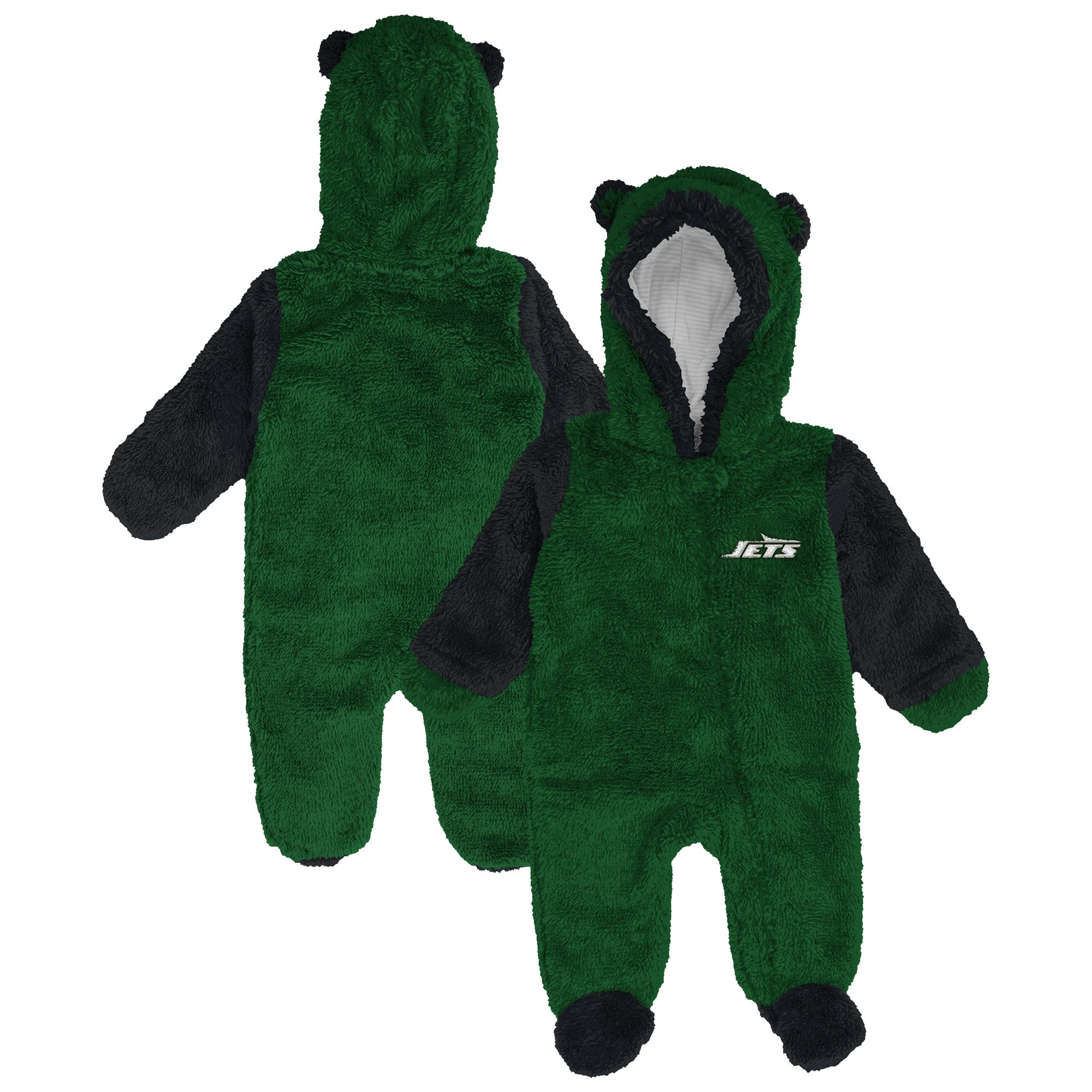 Grenouillère en polaire verte New York Jets pour nouveau-né Outerstuff avec fermeture éclair intégrale