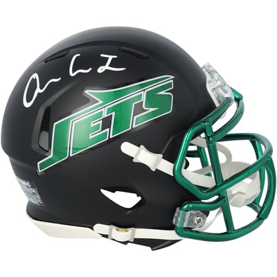 Omar Cooper Jr. New York Jets Autographed Fanatics Authentic Riddell 2024 Alternate #1 Black Speed Mini Helmet