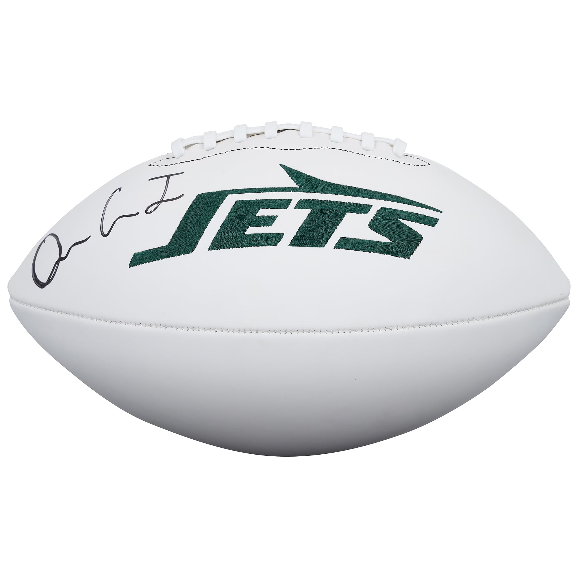 Ballon de football américain Wilson White Panel autographié par Omar Cooper Jr. des Jets de New York