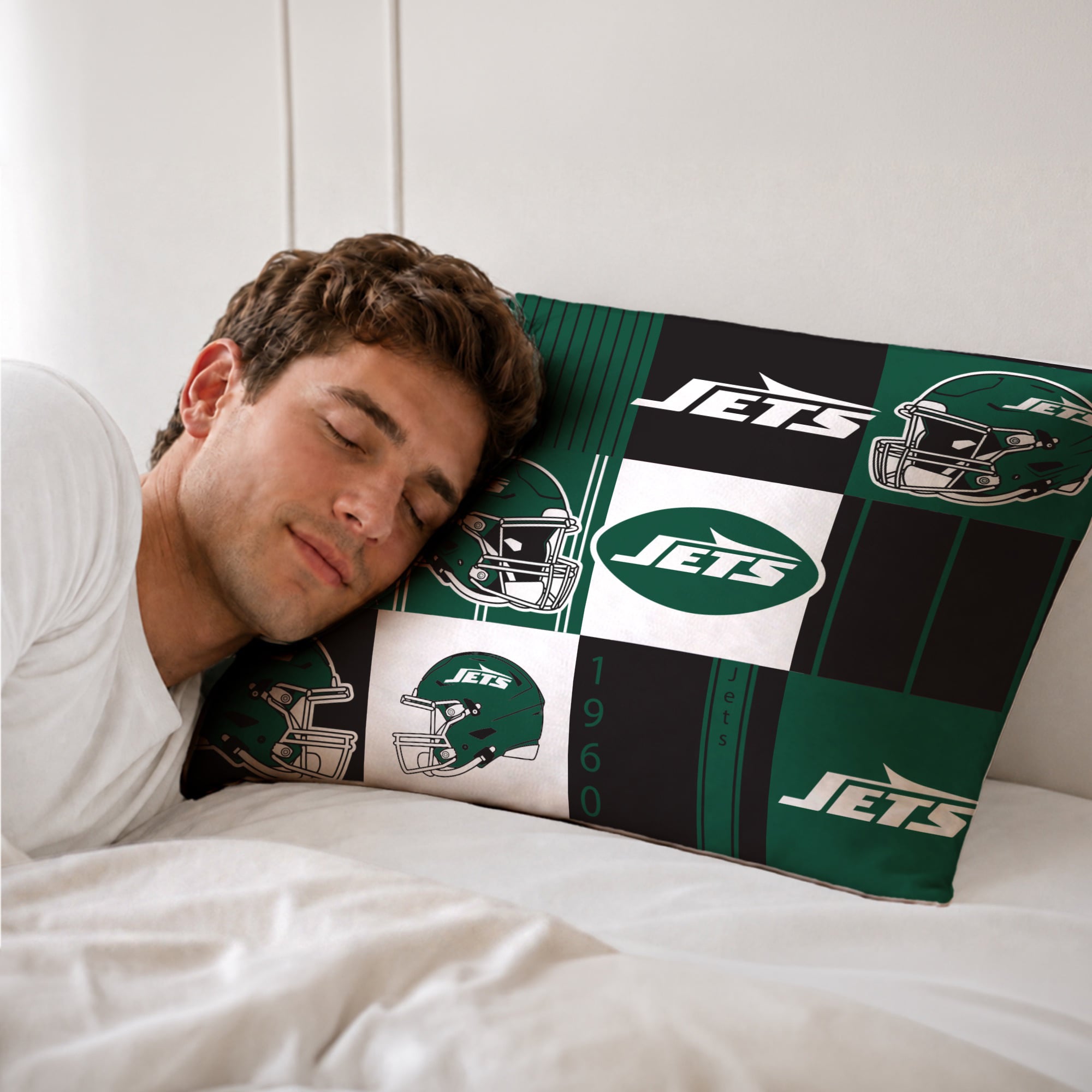 Pegasus New York Jets Patchwork Plaid Two-Piece Twin/Twin XL Bed in a Bag Set
